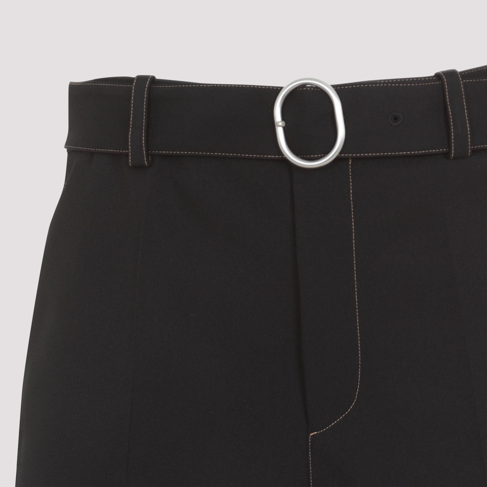 Jil Sander Belted Bermuda Shorts In Black