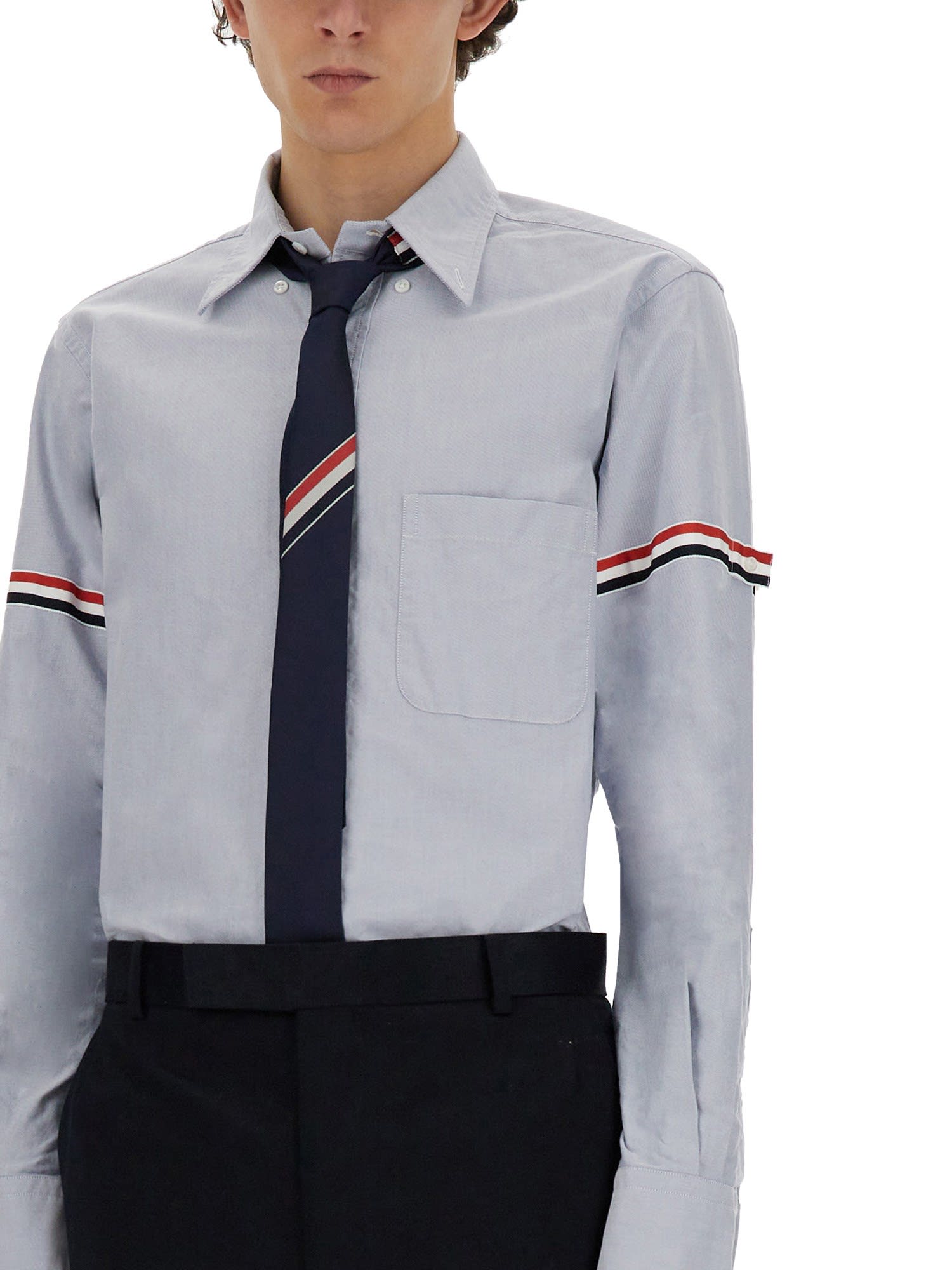 Shop Thom Browne Classic Shirt In Clear Blue