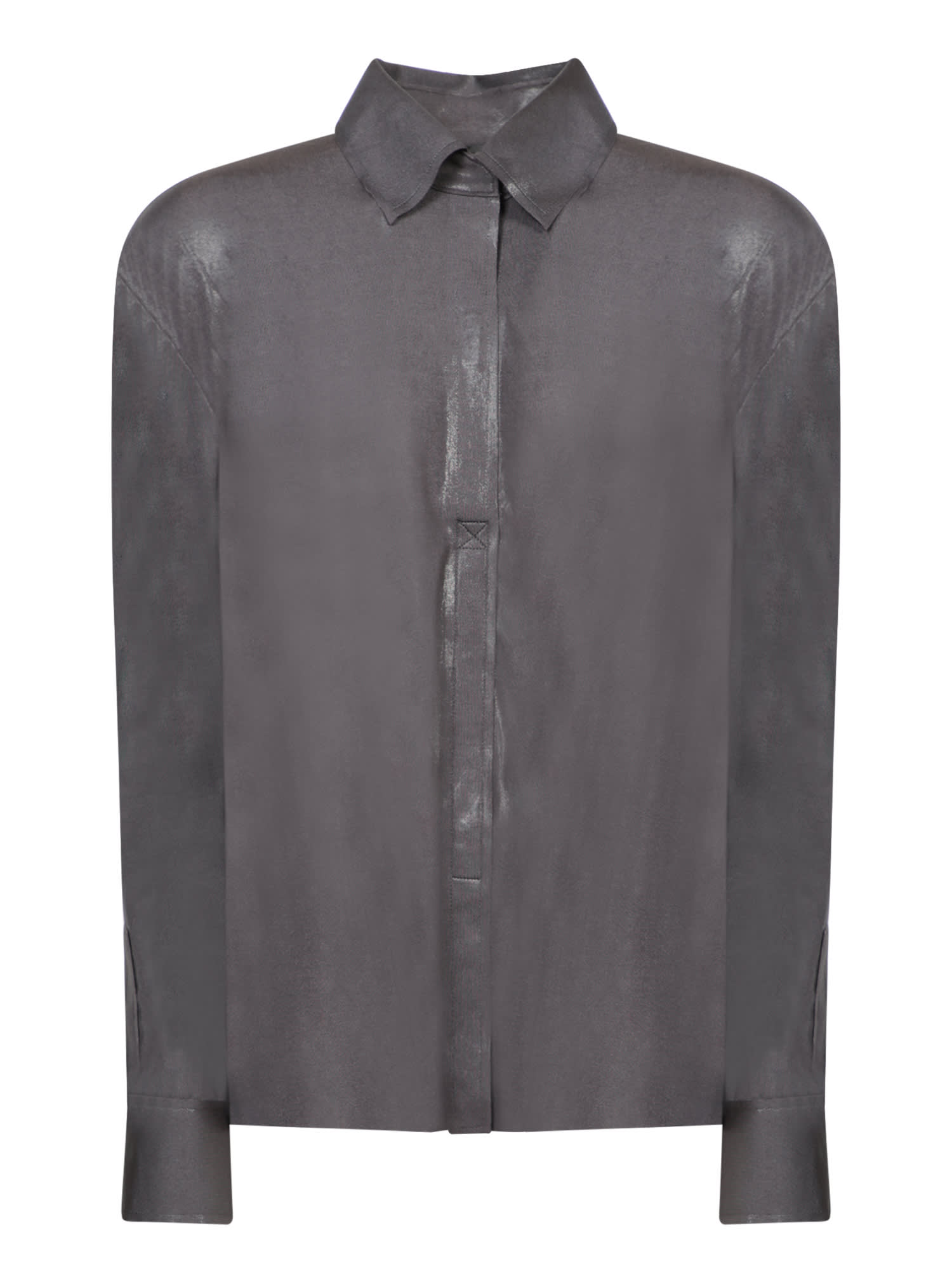 Gray Collar Stand Shirt