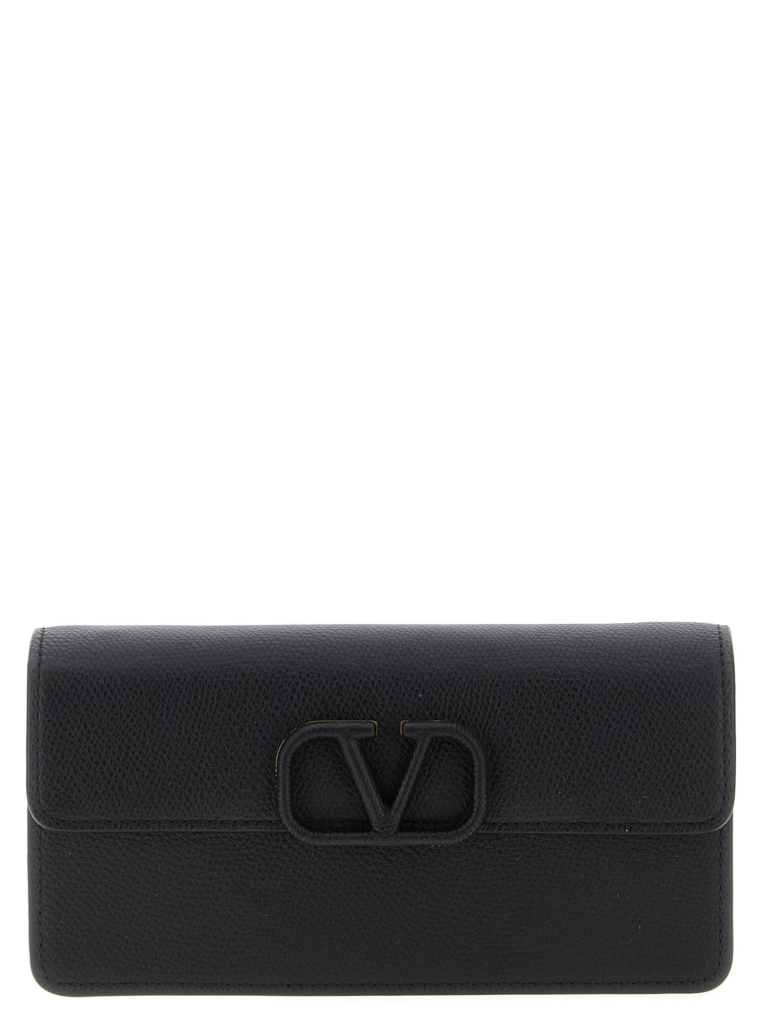 Valentino Garavani Wallet On Chain  Vlogo Signature In Black