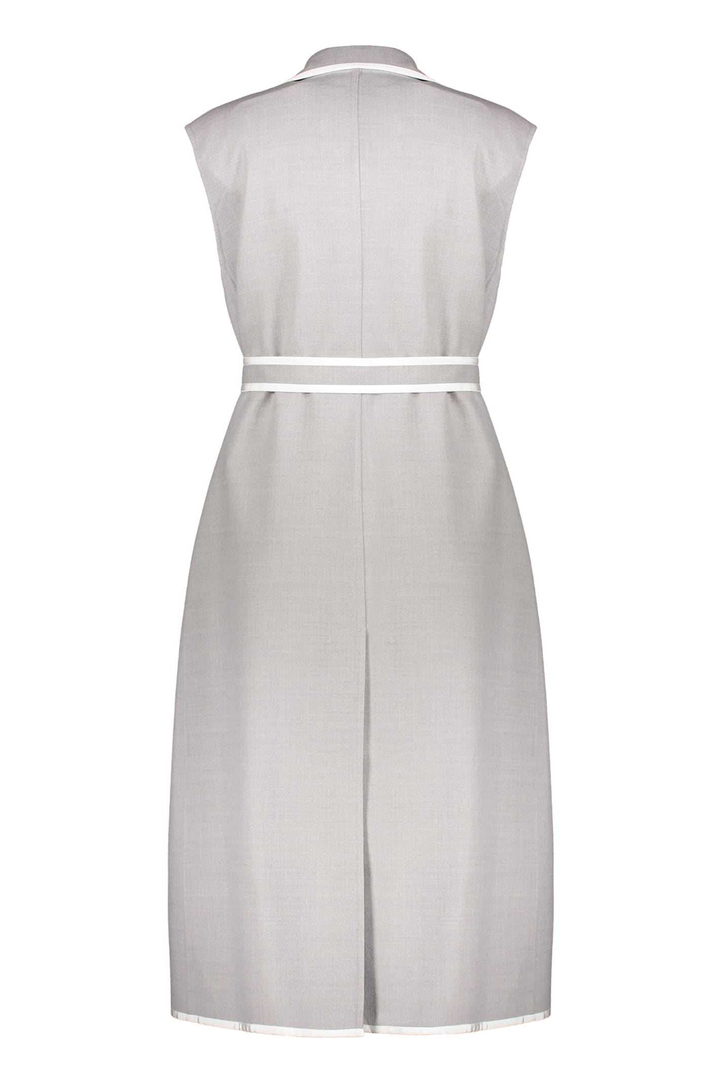 Fabiana Filippi Sleeveless Double-breasted Coat In Grey