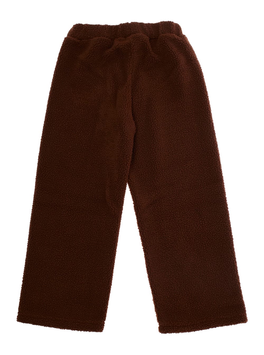 Mini Rodini Brown Trousers With Elastic Waist And Front Logo Patch In Faux Fur Girl In Brown