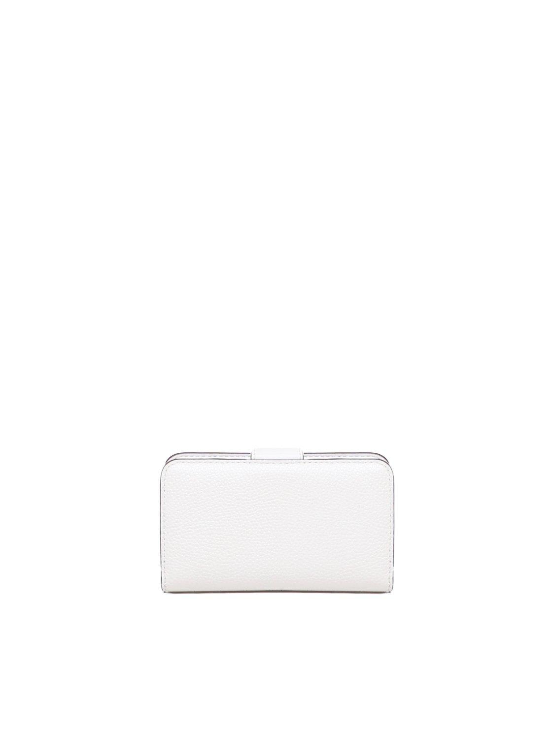 Shop Michael Michael Kors Logo Plaque Bifold Wallet In Optic White