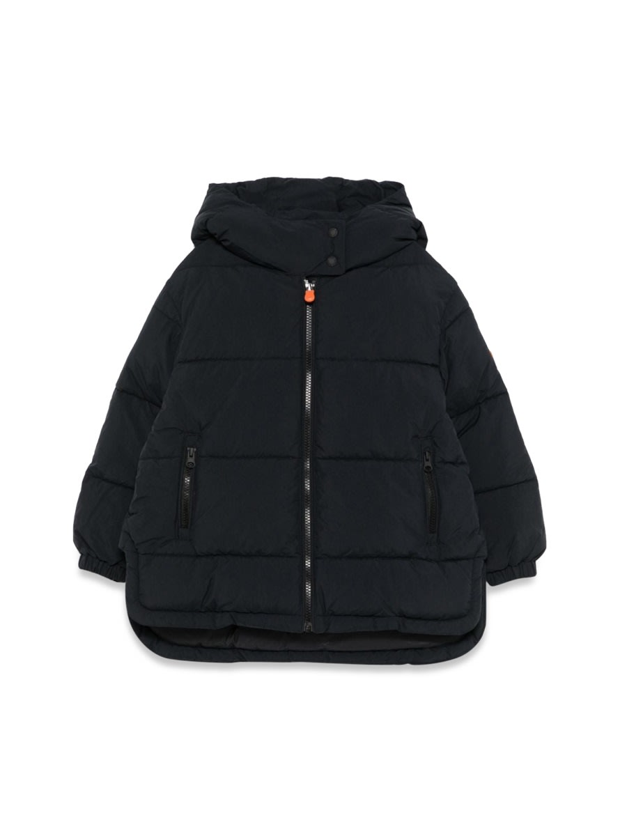Save The Duck Hooded Coat In Black