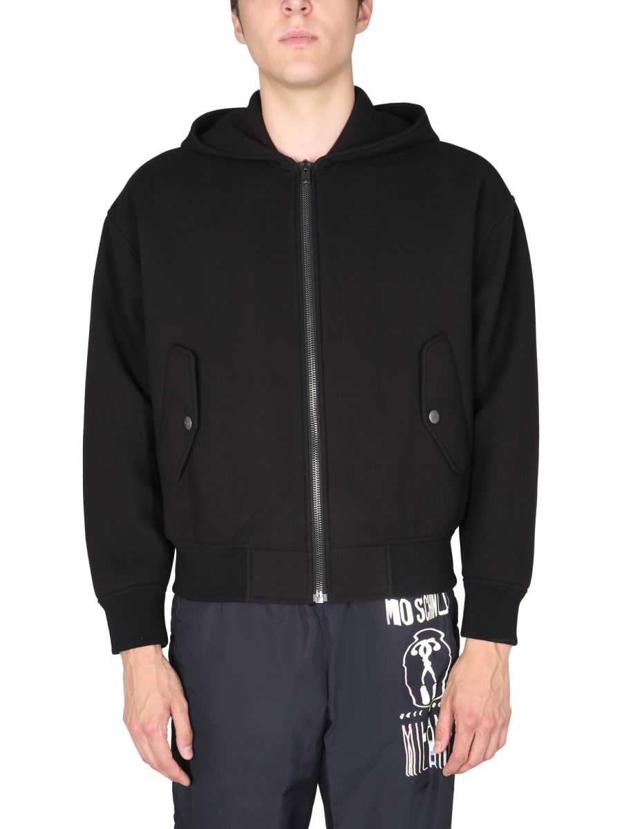 Shop Moschino Jacket With Logo In Black