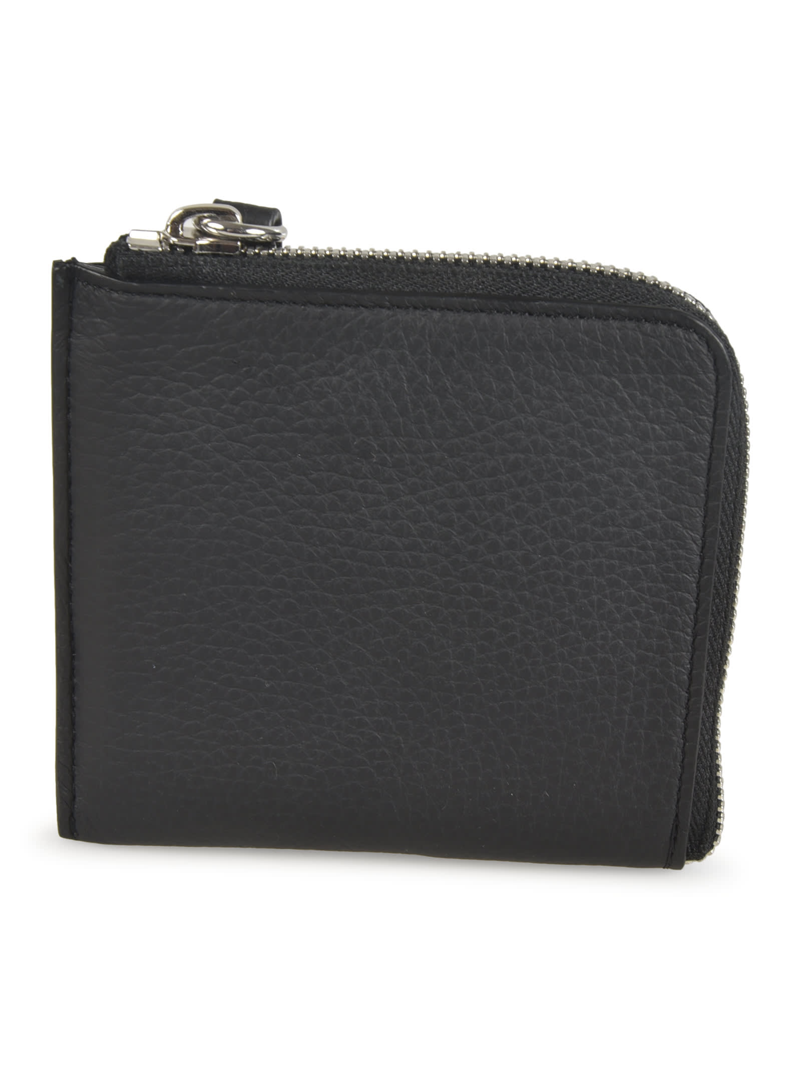 Shop Maison Margiela Small Zip-around Wallet In Black