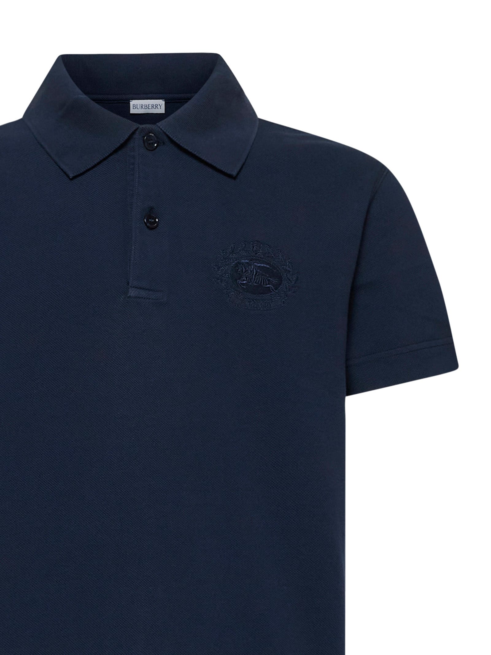 Shop Burberry Polo Shirt In Storm