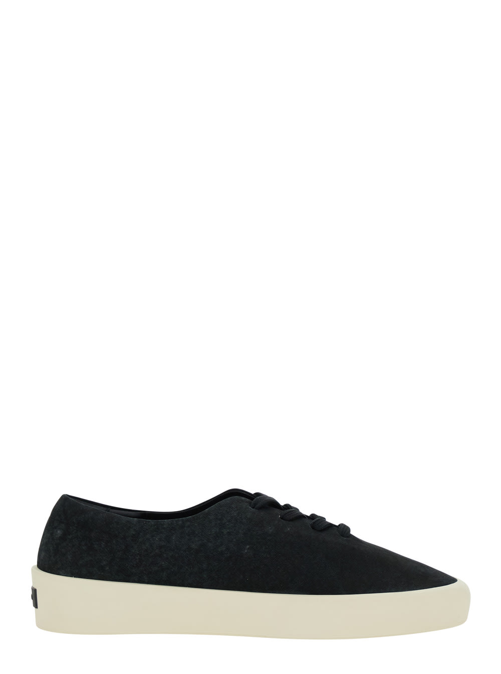 Black Low Top Sneakers With Logo Patch On The Rear In Suede Man