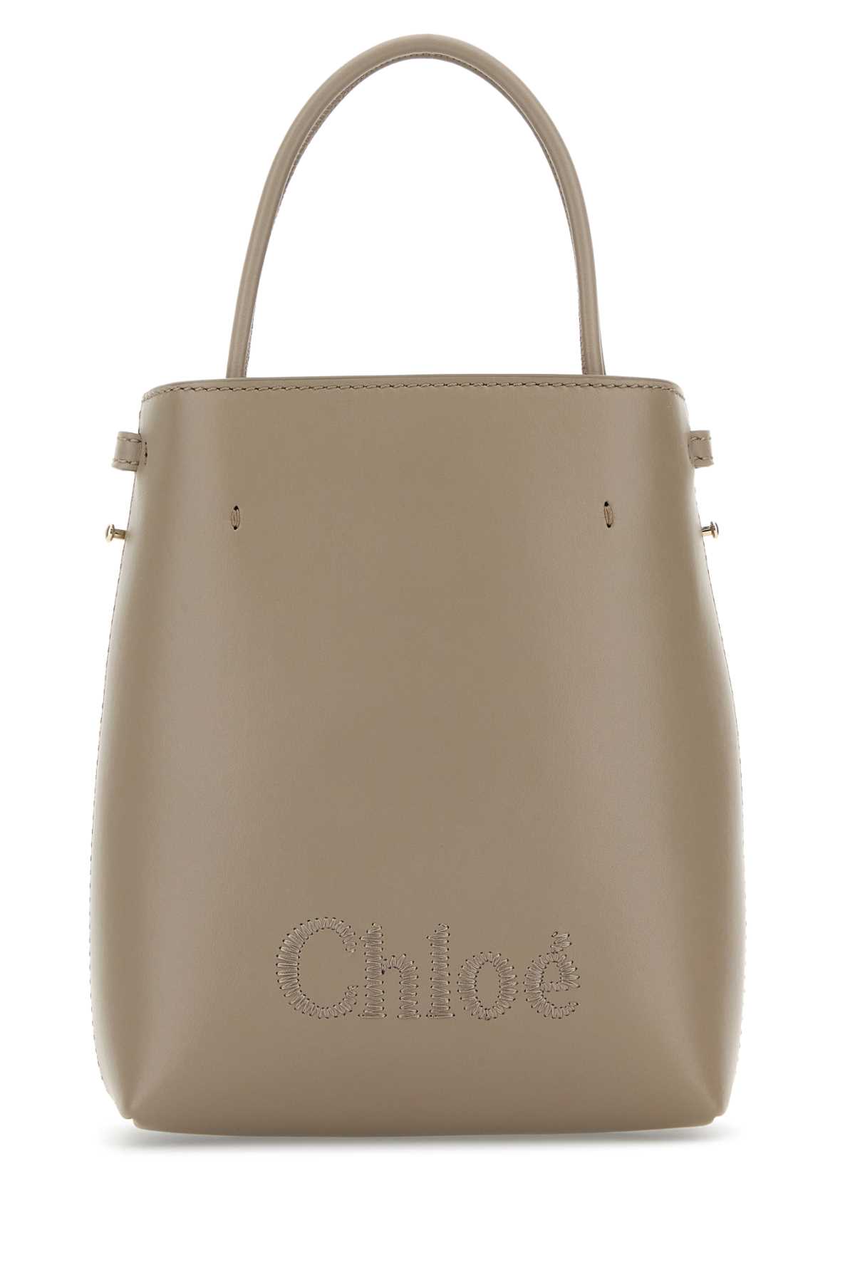 Shop Chloé Dove Grey Leather Micro Chloã© Sense Handbag In Mottygrey