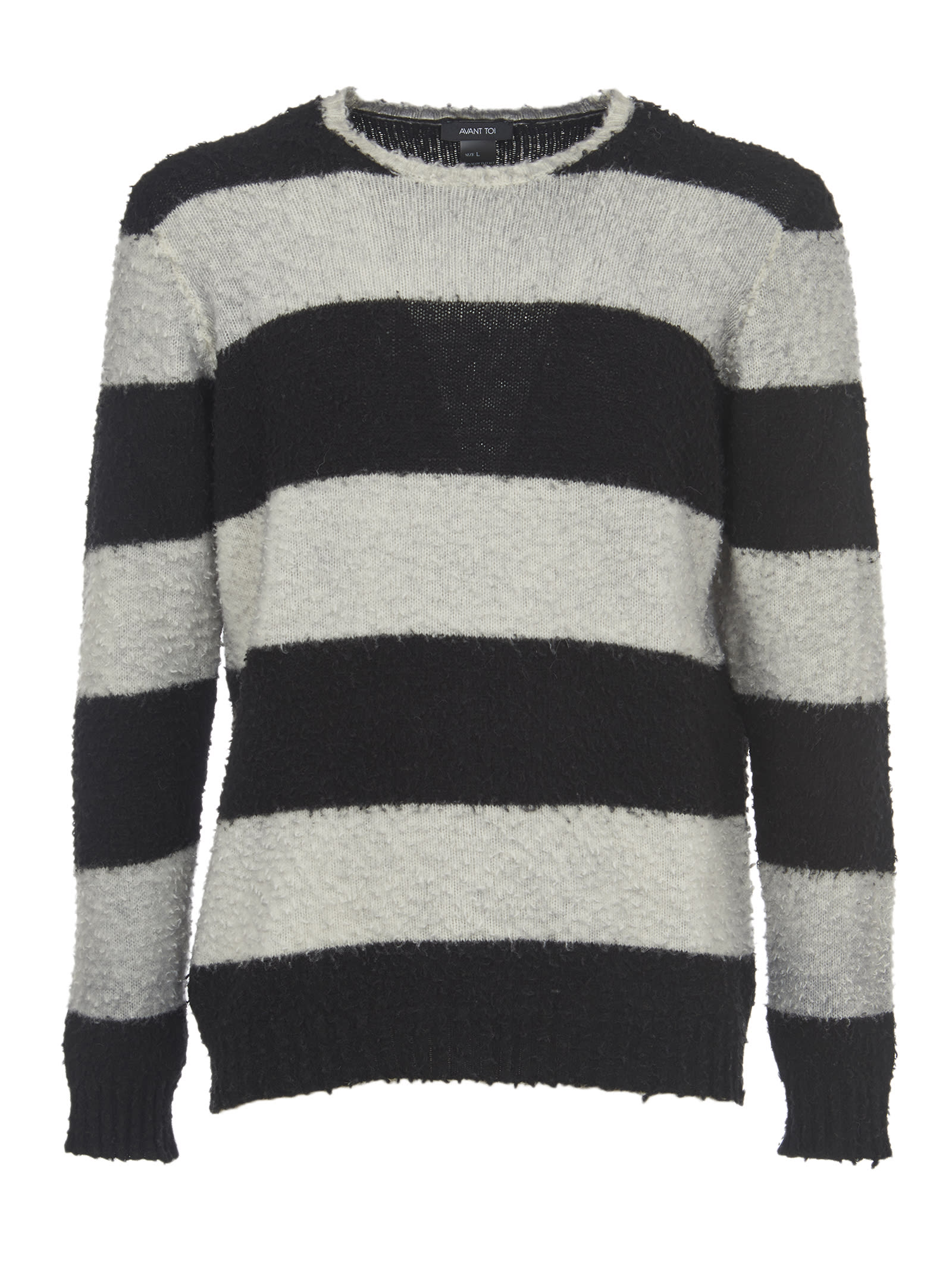 Avant Toi Striped Cashmere And Wool Sweater