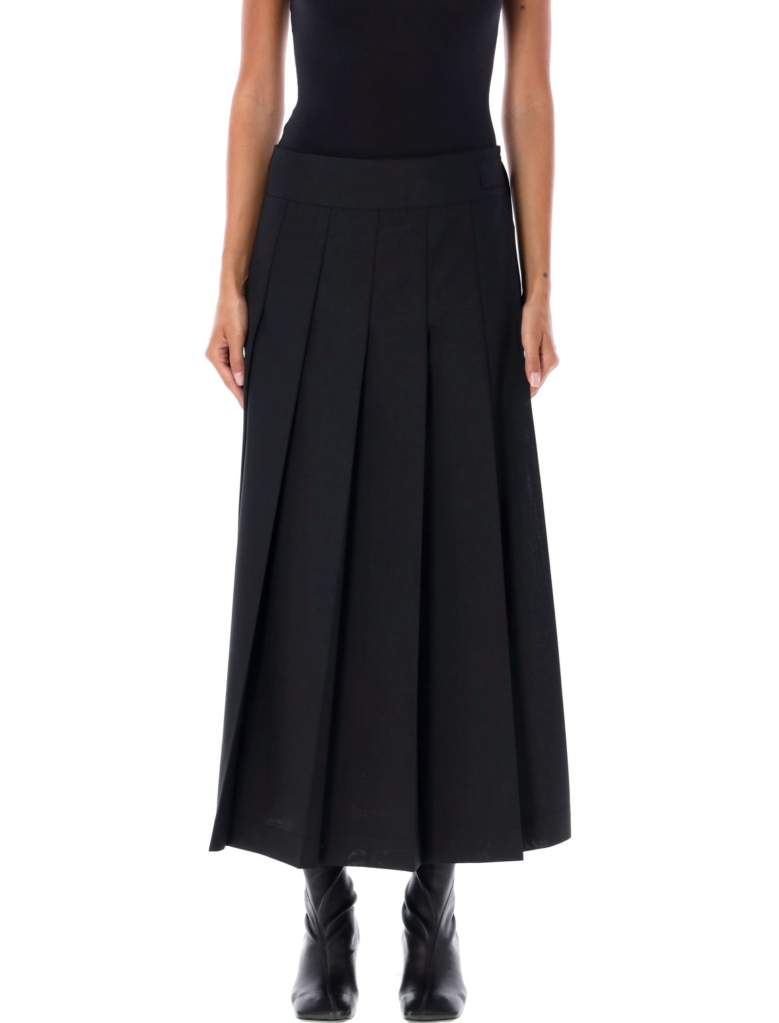 Shop Rohe Plissè Wrap Skirt In Black