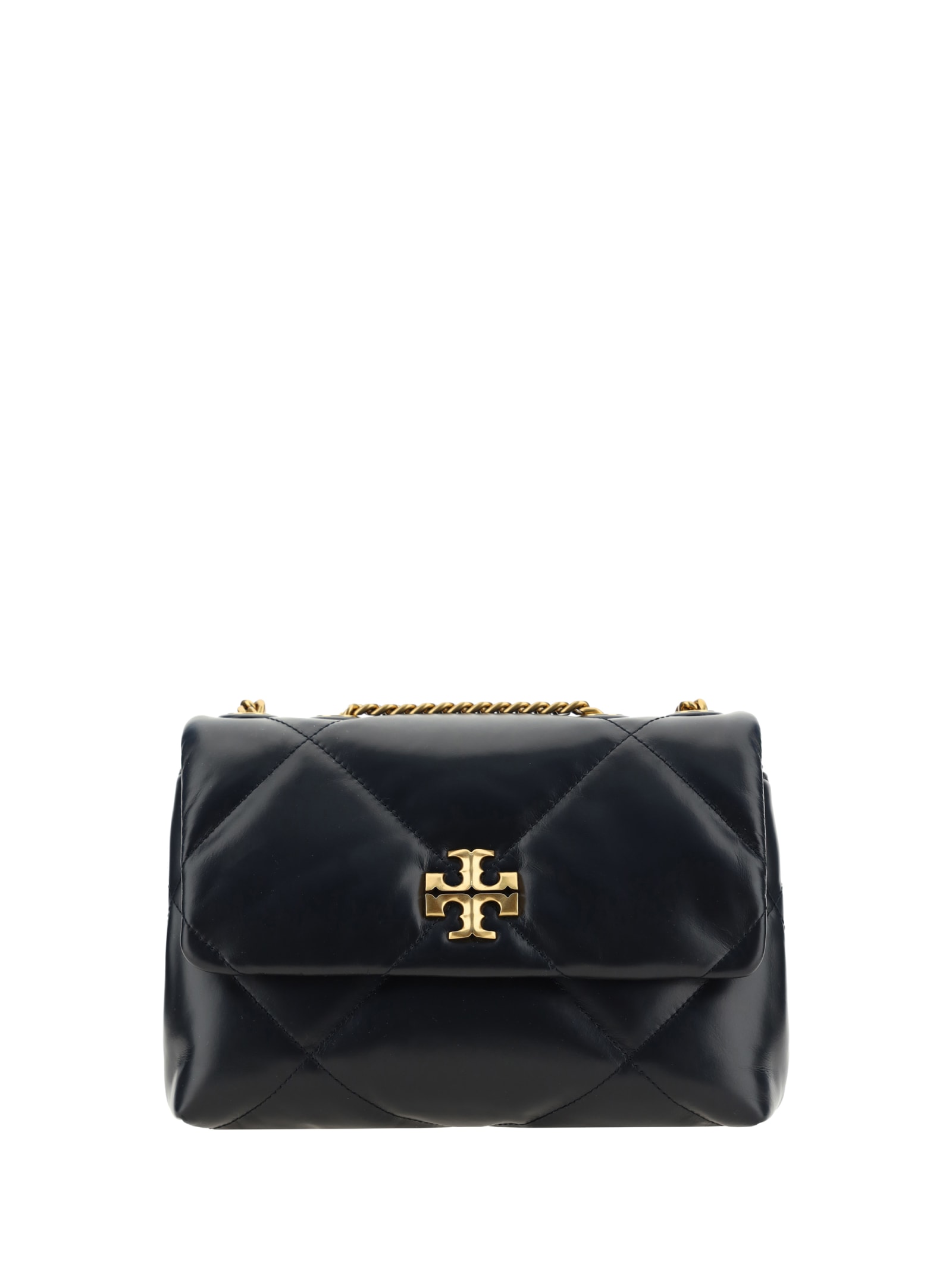 Tory Burch Kira Diamond Small Leather Shoulder Bag In Black