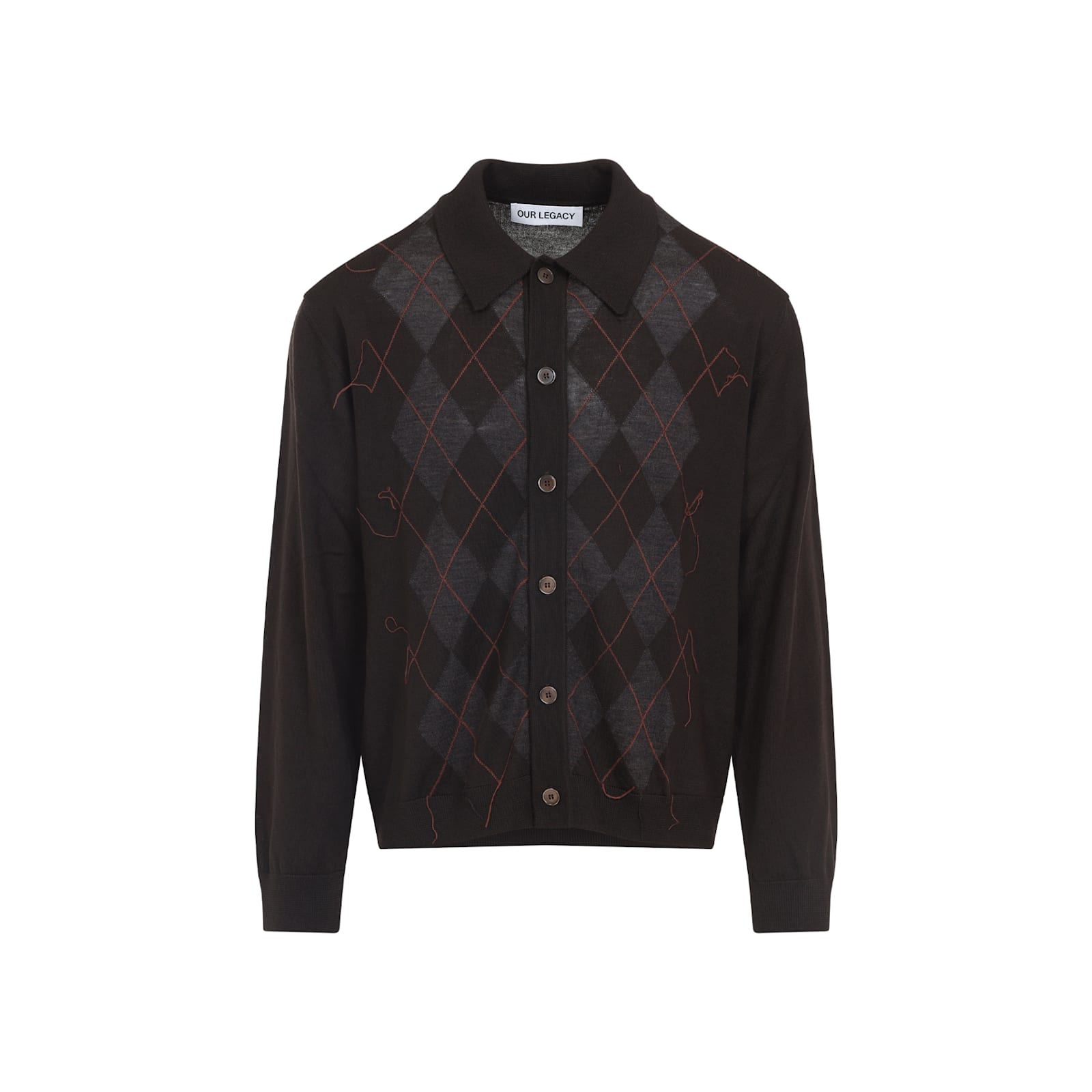 Our Legacy Mens Pub Argyle Evening Diamond-stitch Wool Polo Shirt In Multi