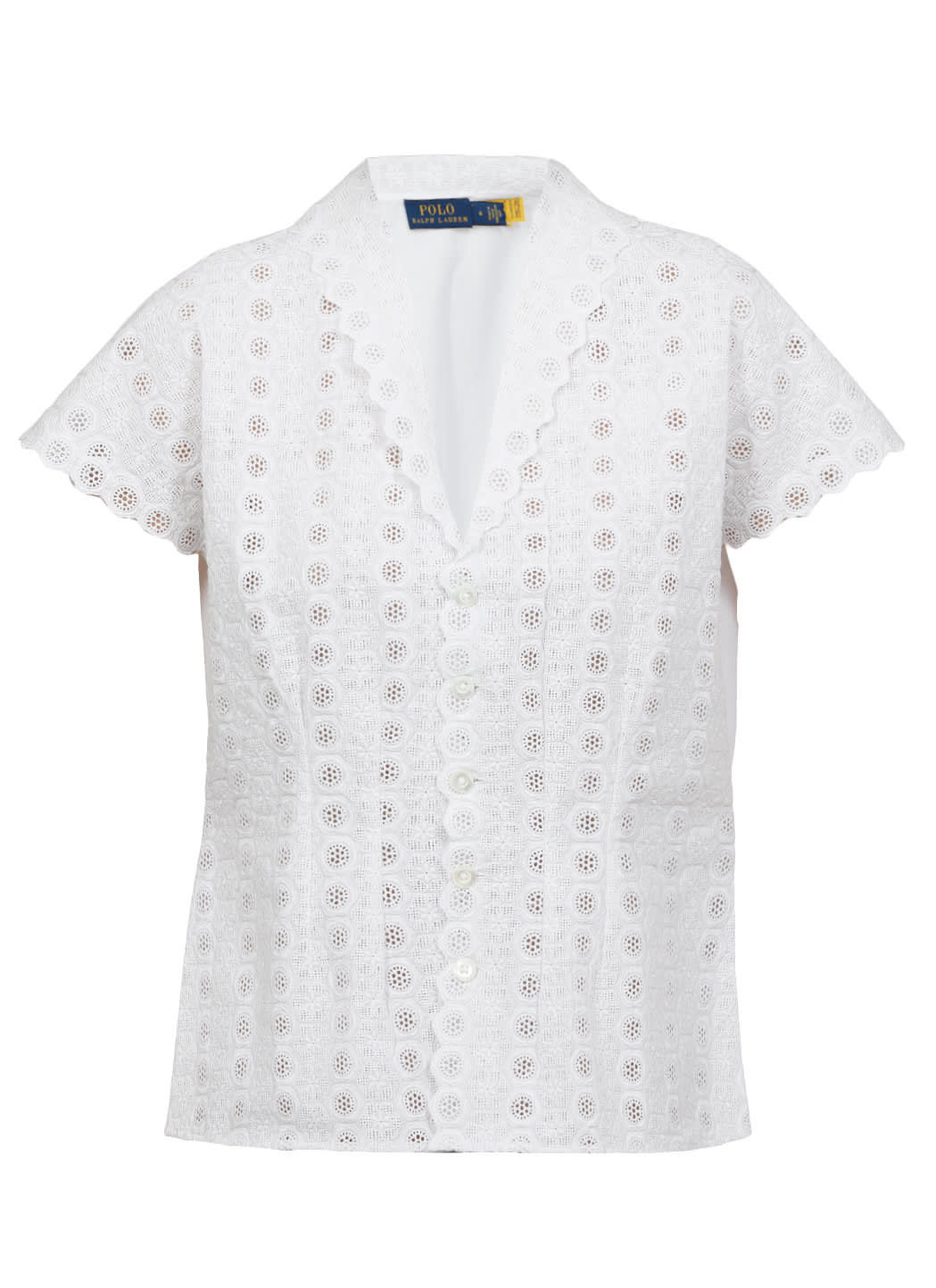 Ralph Lauren Embroidered Cotton Blouse In White