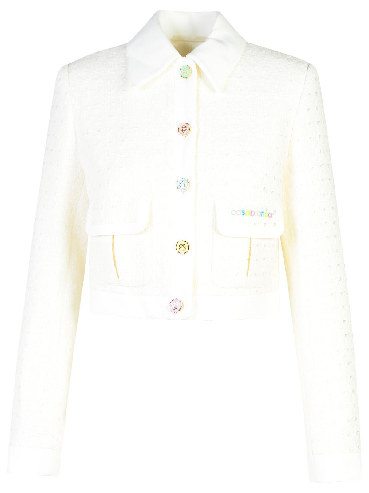 White Cotton Blend Jacket