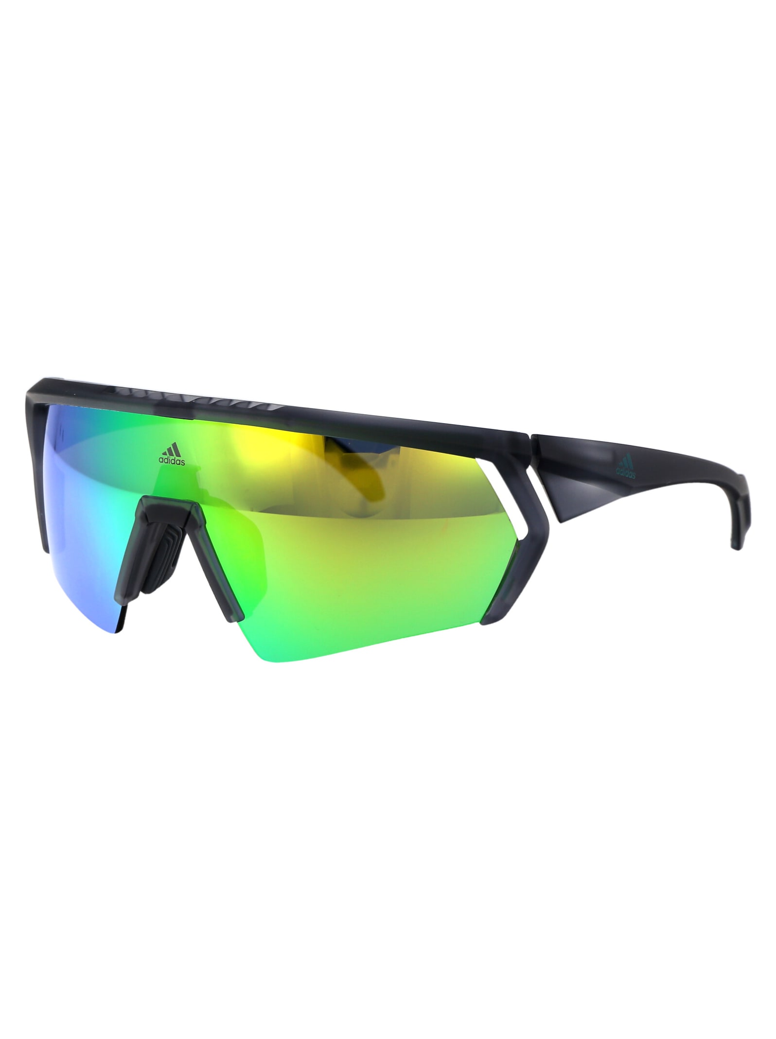 Shop Adidas Originals Cmpt Aero Sunglasses In 20q Grigio/altro/verde Specchiato