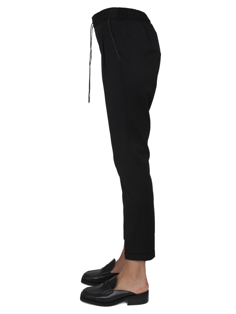 Shop Fabiana Filippi Pants With Shiny Detail In Black