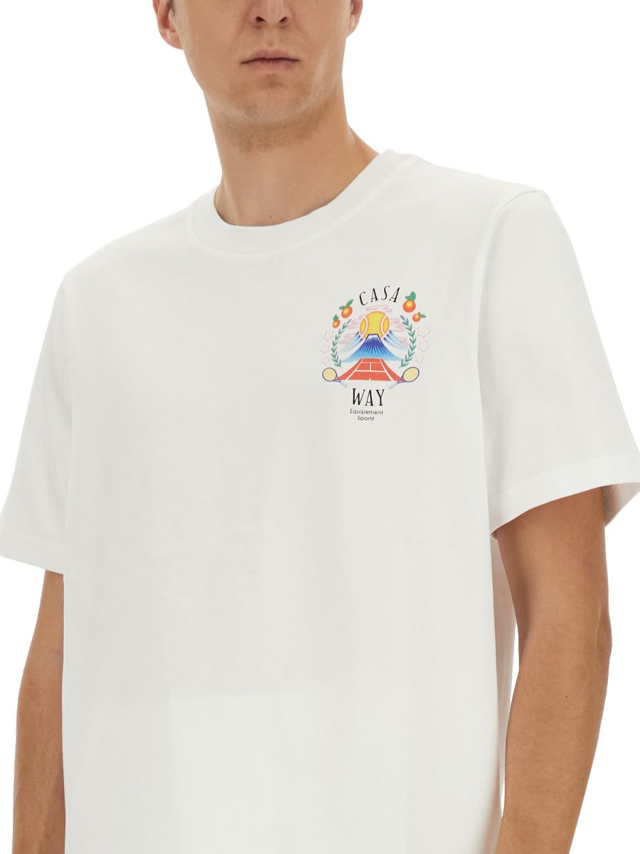 Casablanca Graphic T-shirt With Classic Crew Neck In White