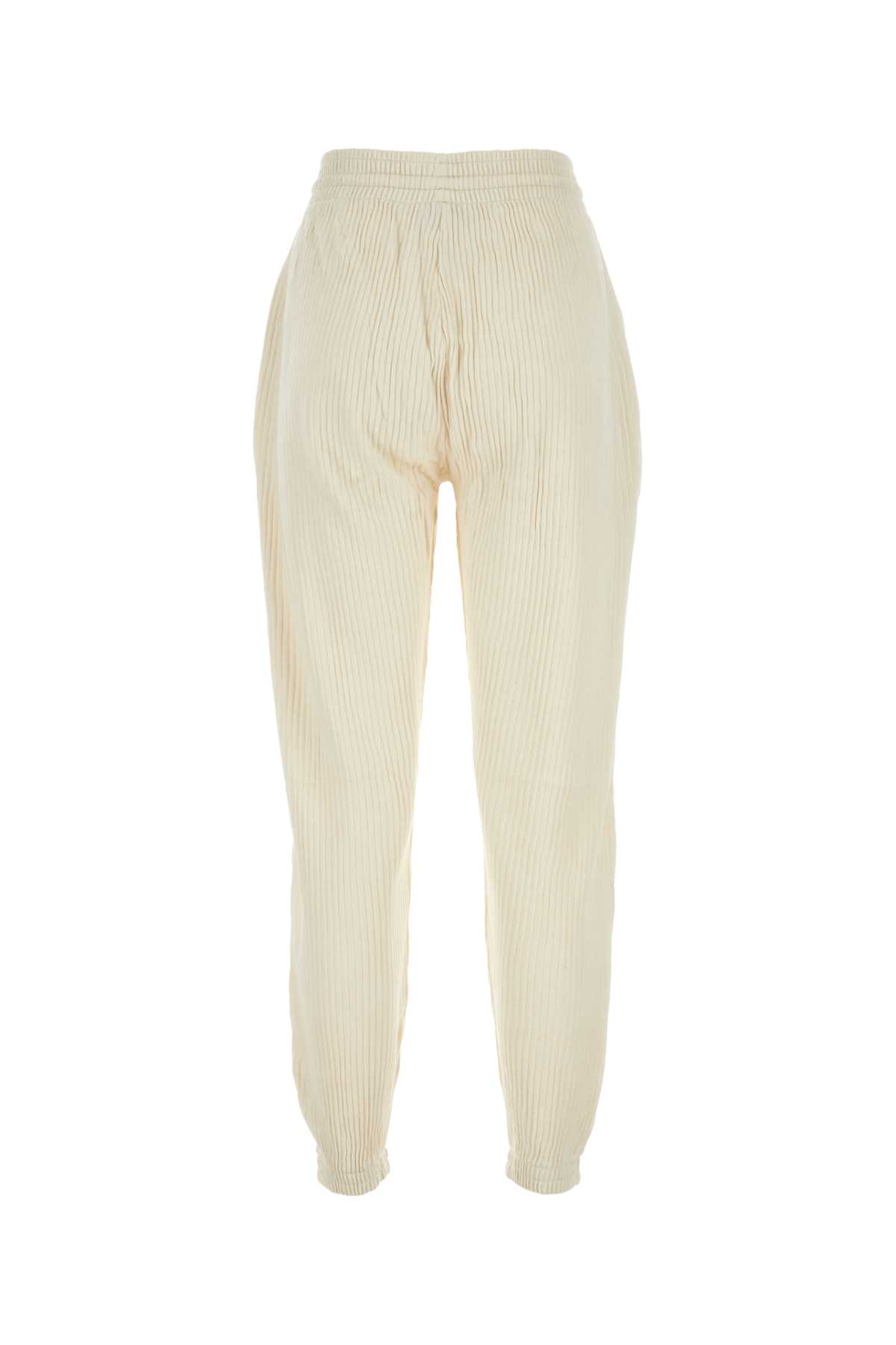 Shop Baserange Ivory Cotton Joggers In Offwhite