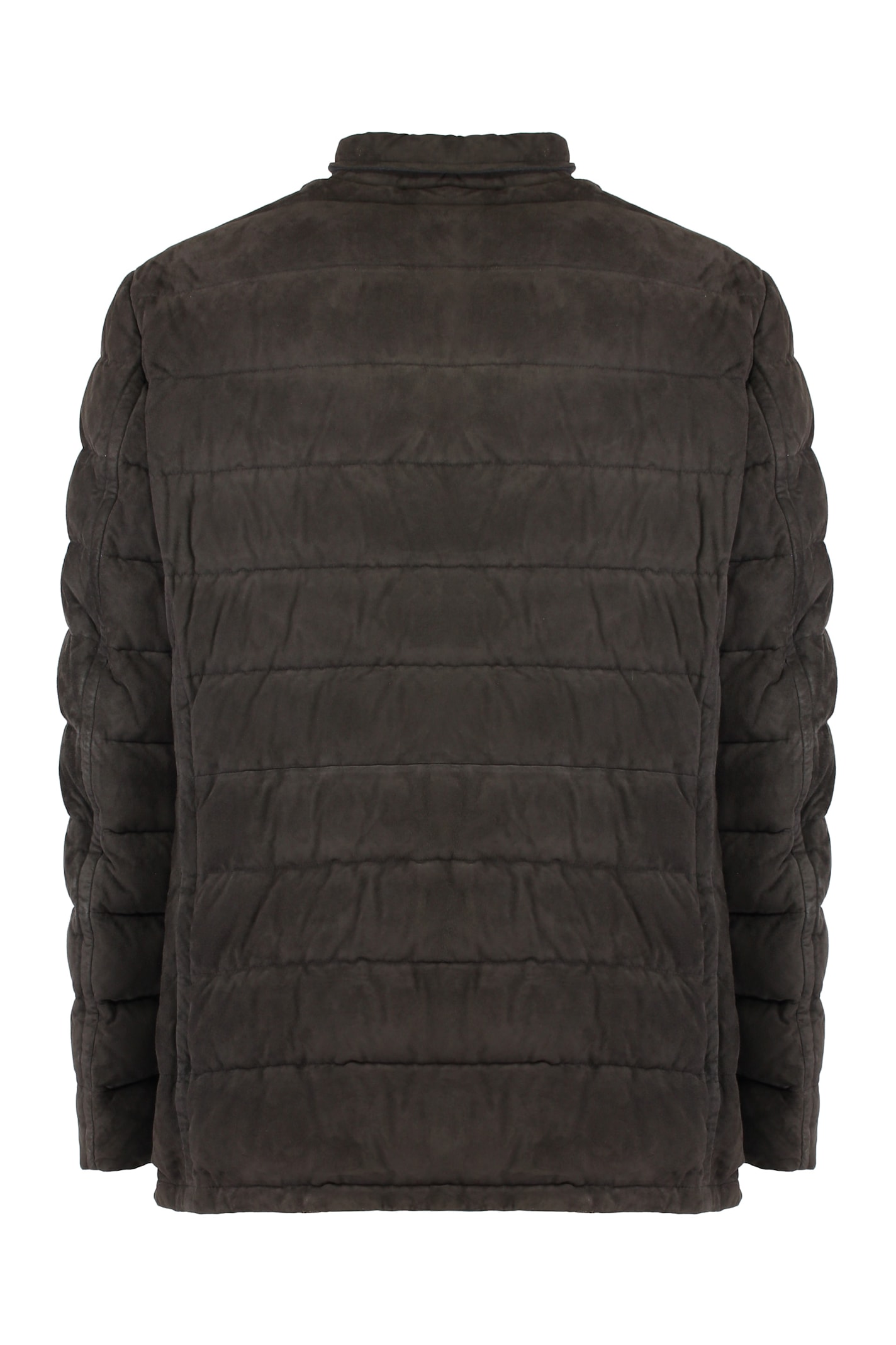 Moorer Suede Quilted Jacket In Black