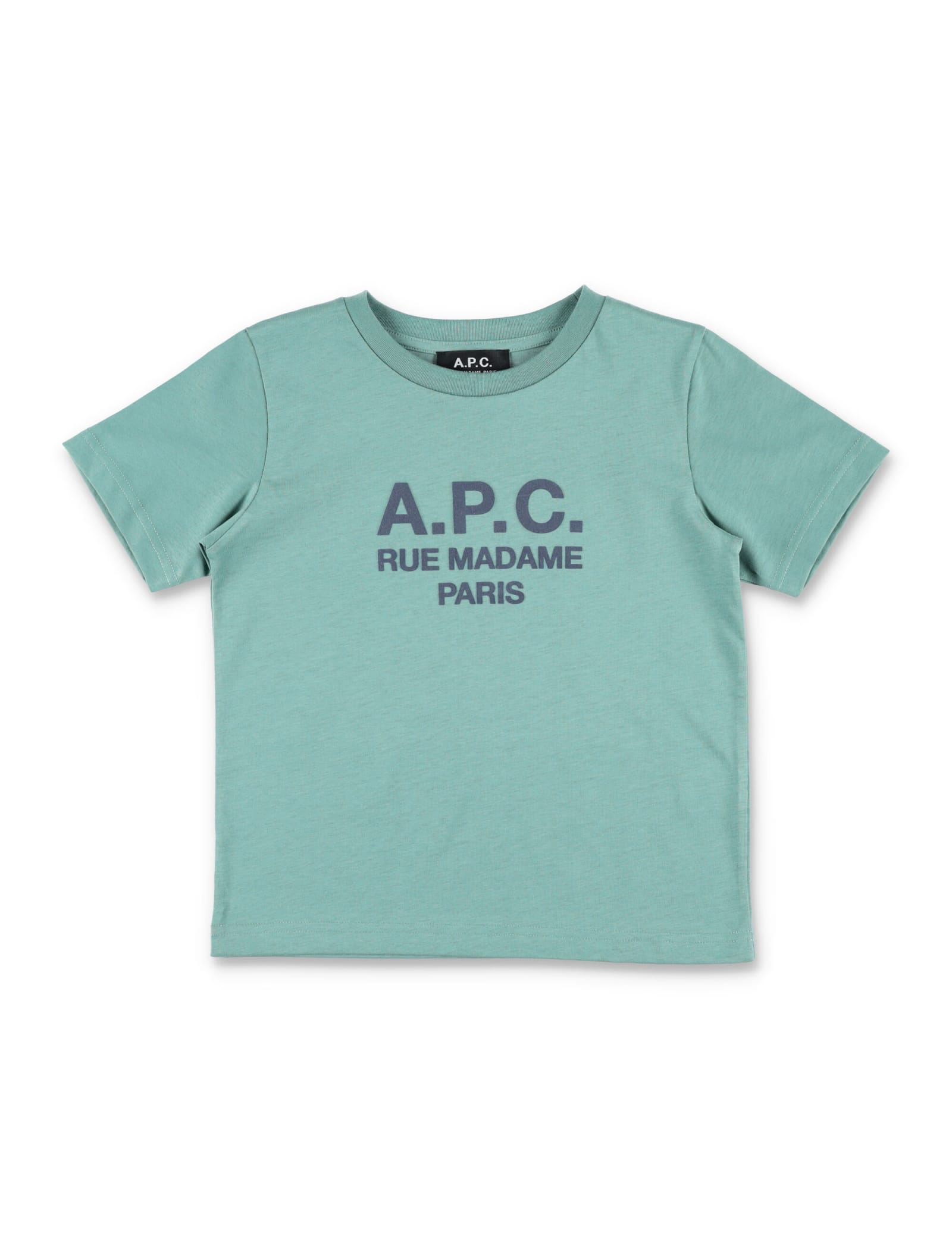 A.p.c. Kids' Abel T-shirt In Gray Green