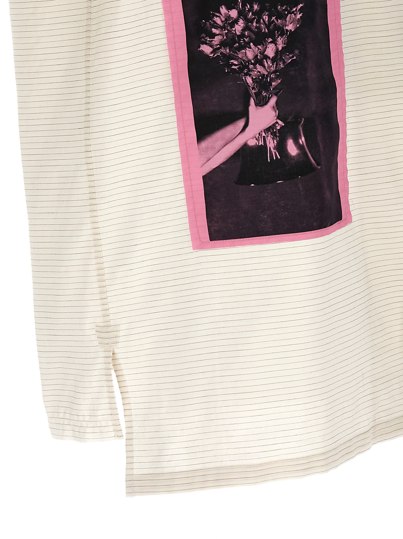 Shop Lanvin Artwork Asymetric Shirt In White