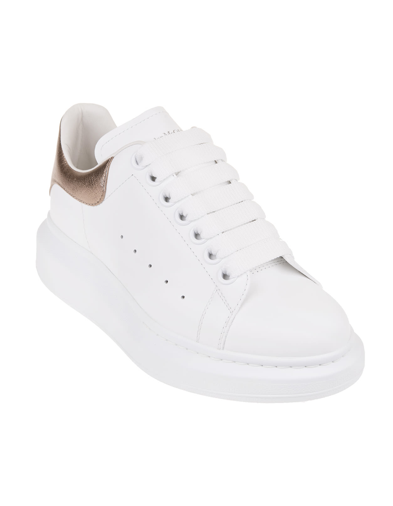 Shop Alexander Mcqueen Oversized Sneakers In White And Metallic Pink
