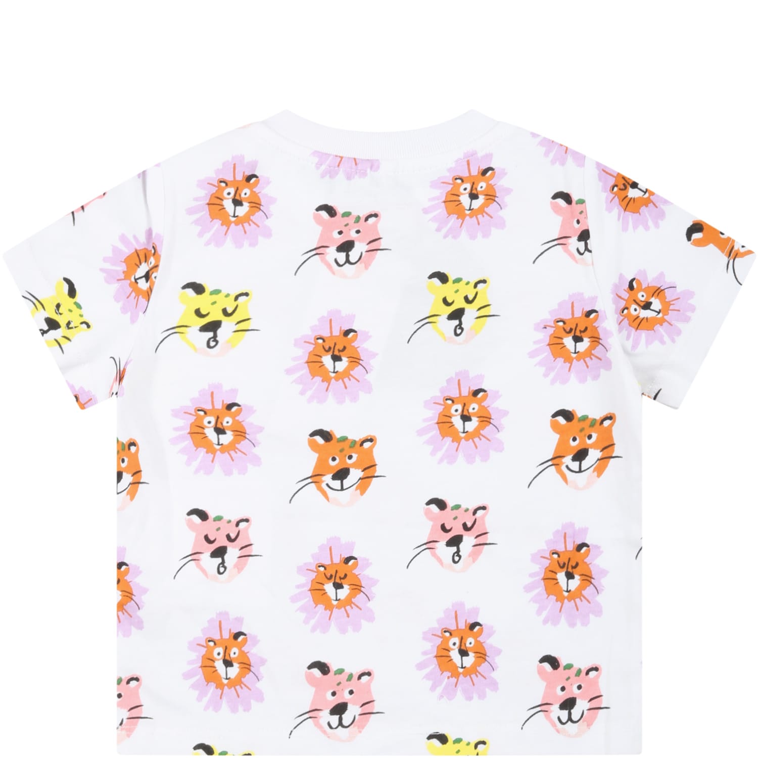 Shop Stella Mccartney White T-shirt For Baby Girl With Animals
