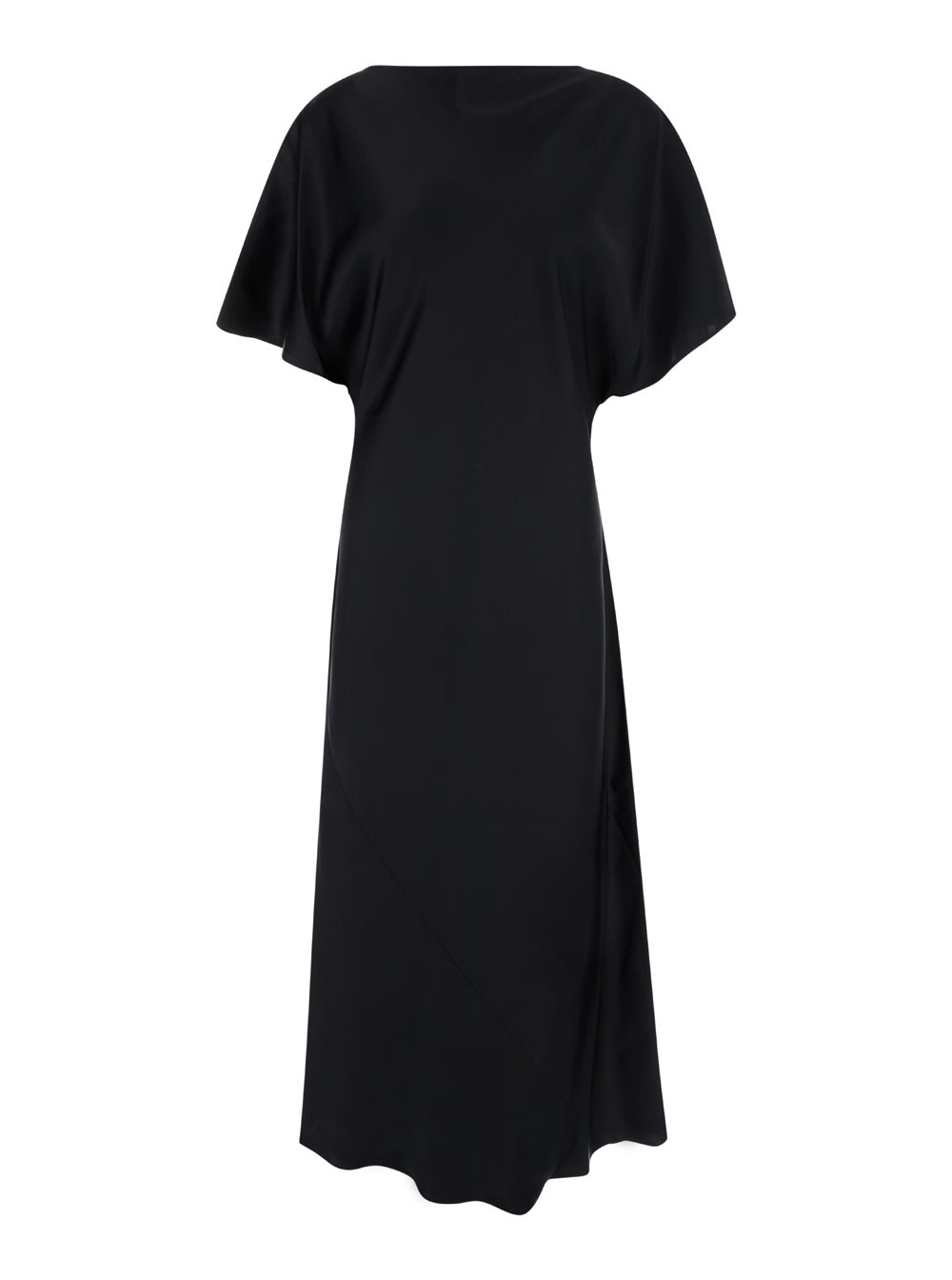 Shop Rohe Fluid Satin Dress In Noir