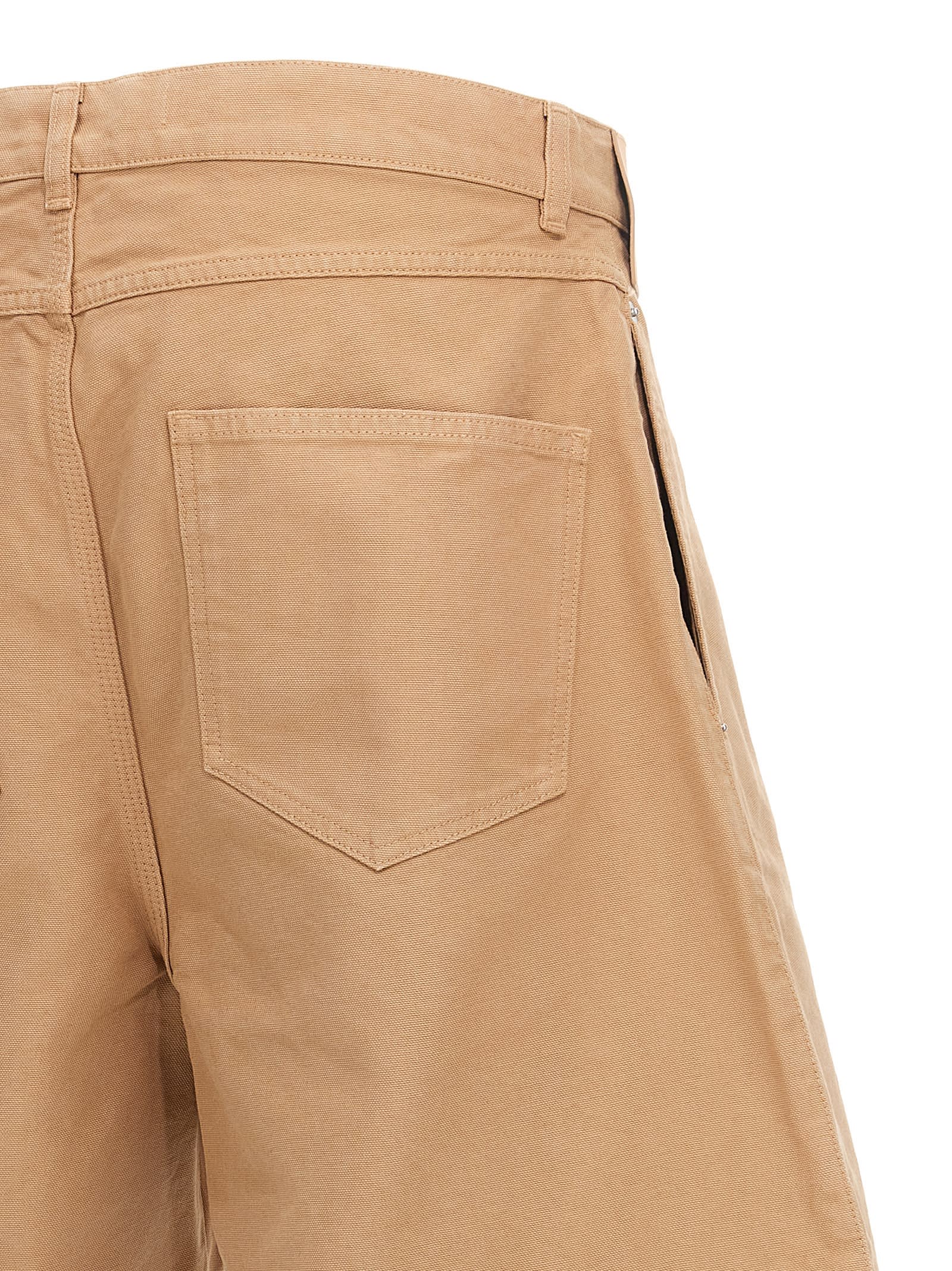 Jw Anderson Beige Bermuda Shorts With Patch Pocket With Logo On The Front In Beige