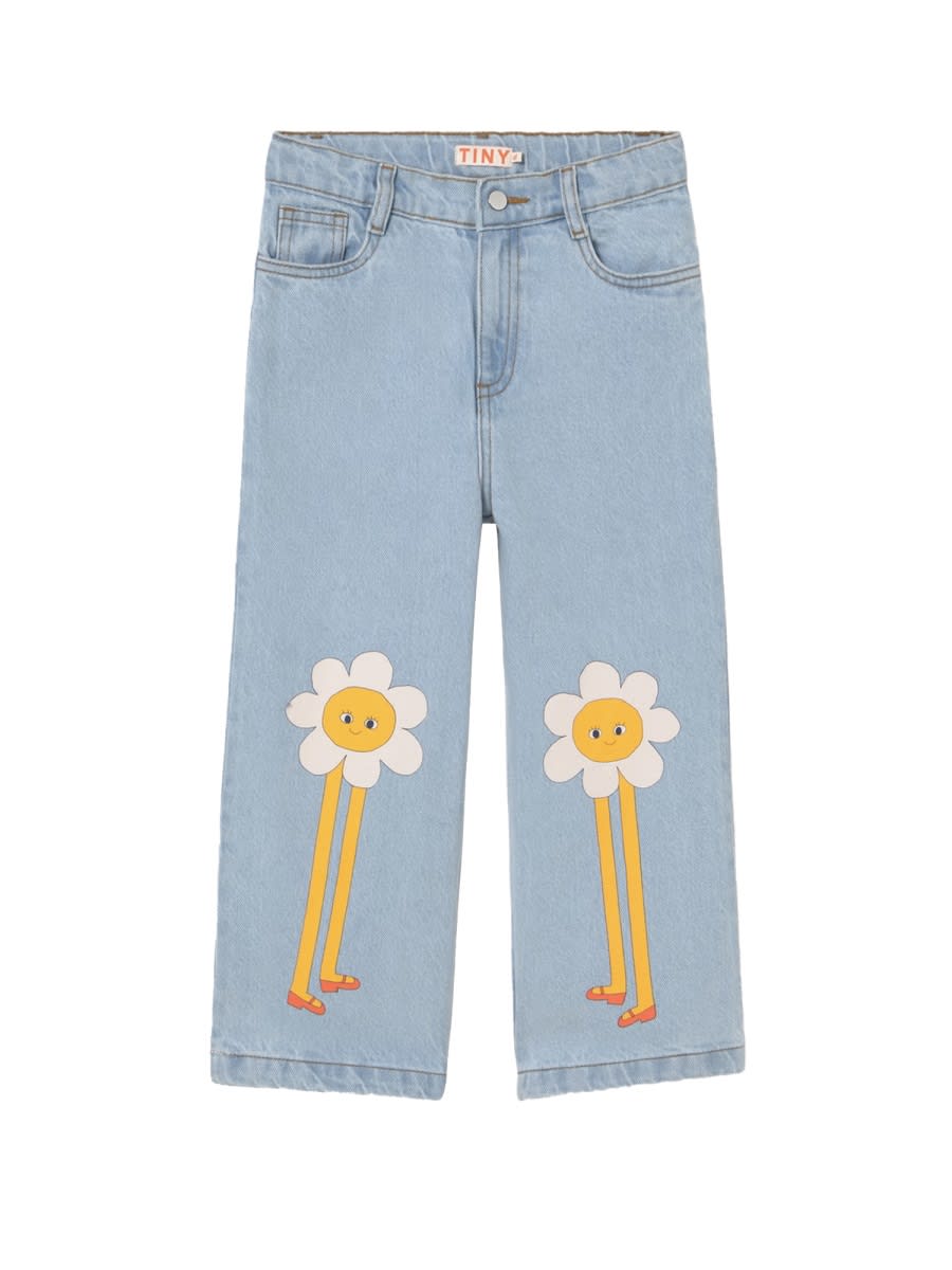 Tinycottons Kids' Daisies Jeans In Blue
