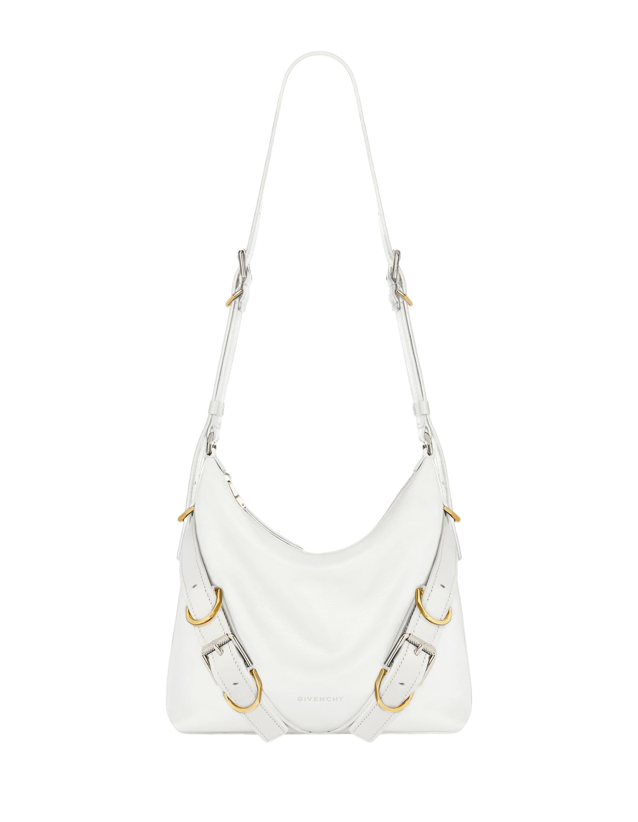 Shop Givenchy Voyou Crossbody Bag In Ivory Leather In White