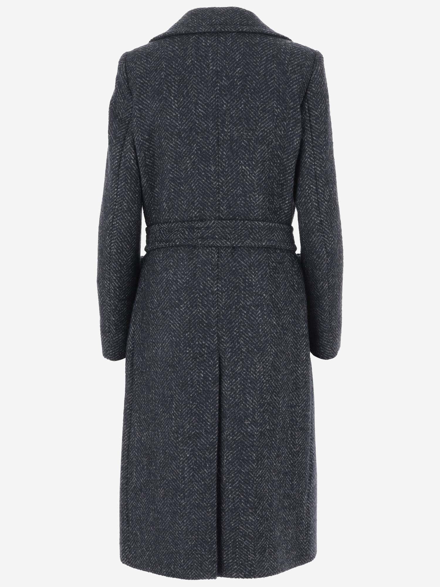 Shop Tagliatore Wool Blend Double-breasted Coat In Grey