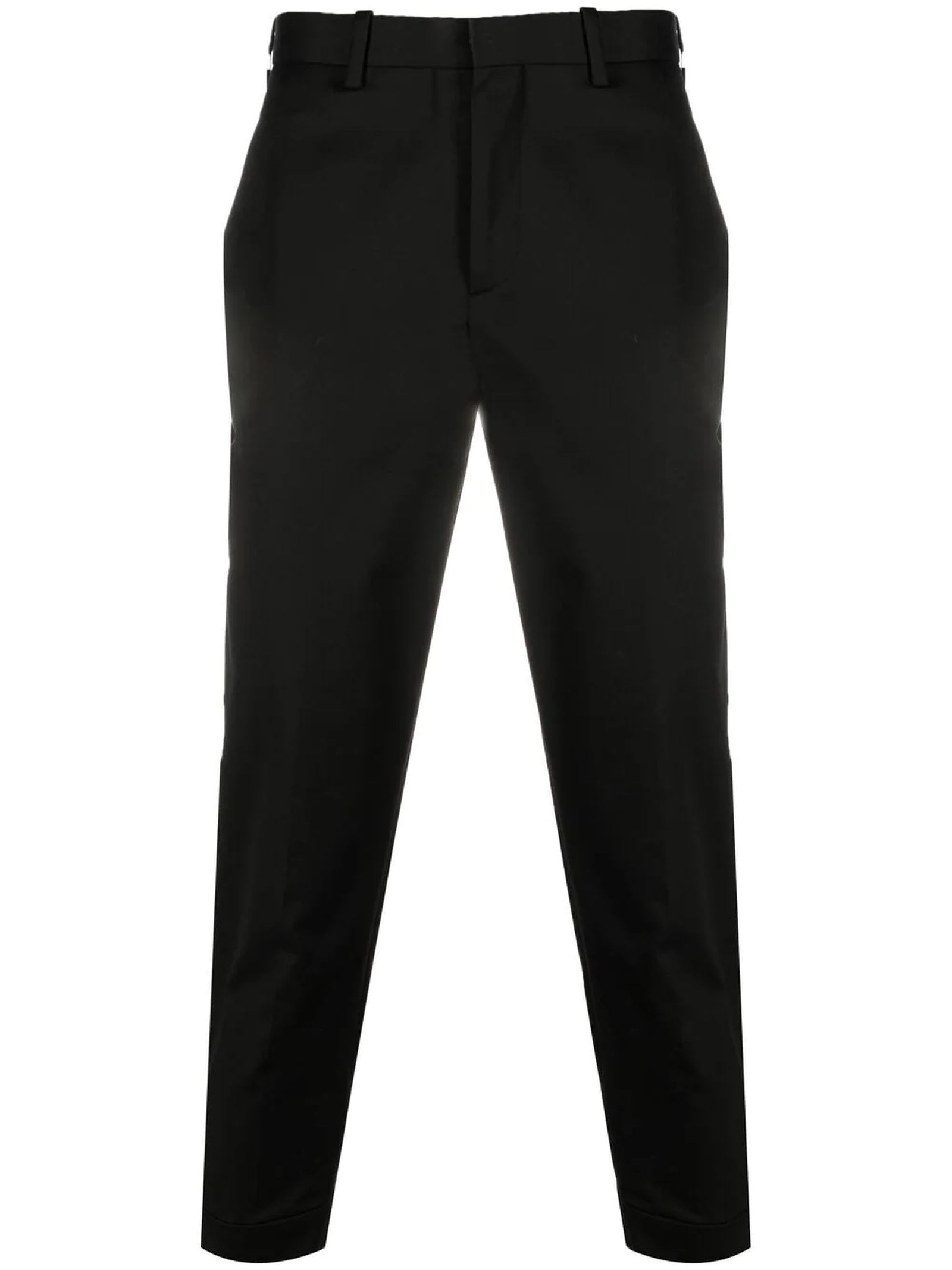 Neil Barrett Black Cotton-blend Tailored Trousers