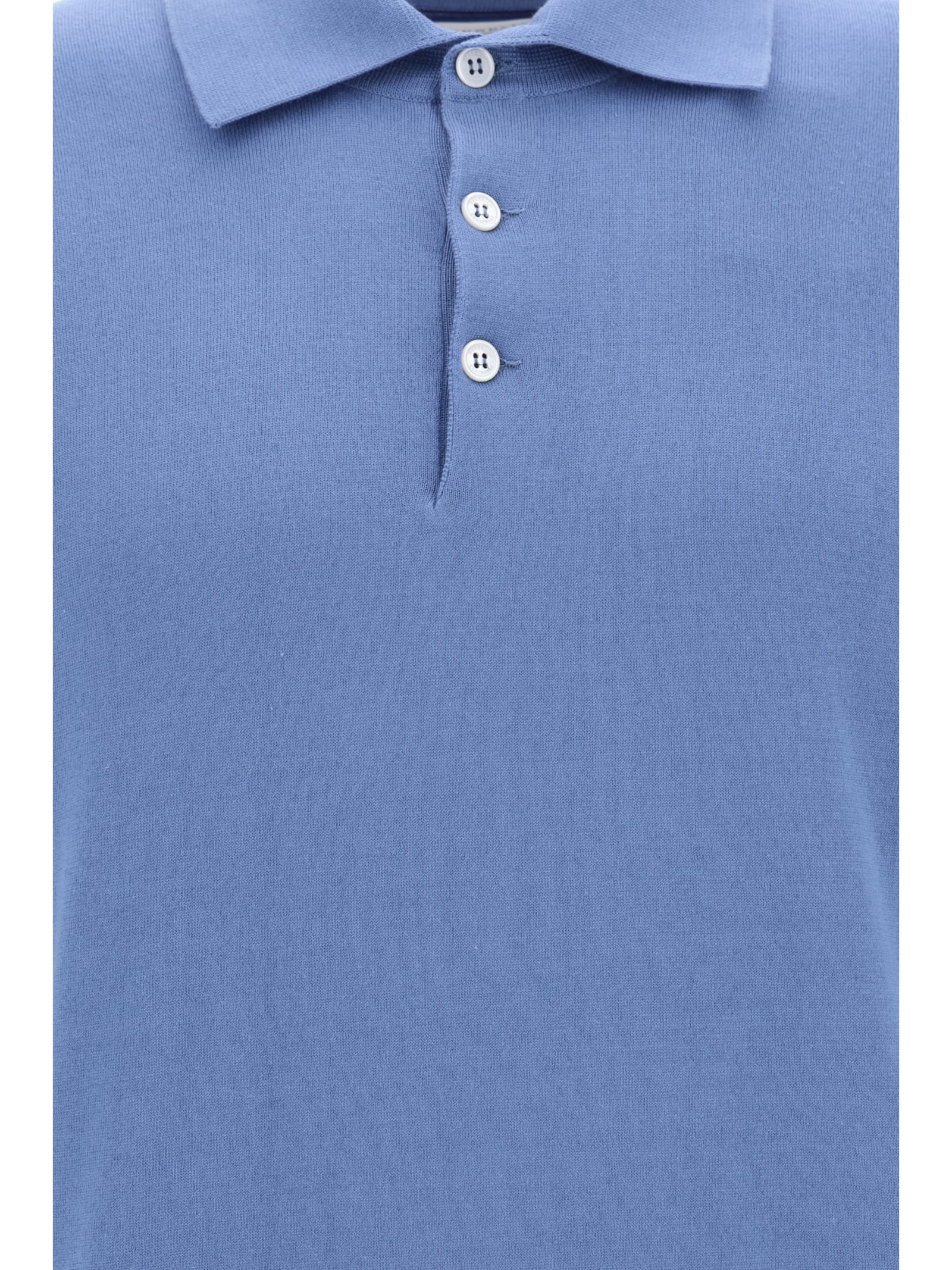Shop Brunello Cucinelli Polo Shirt In Oxford+grigio Chiaro