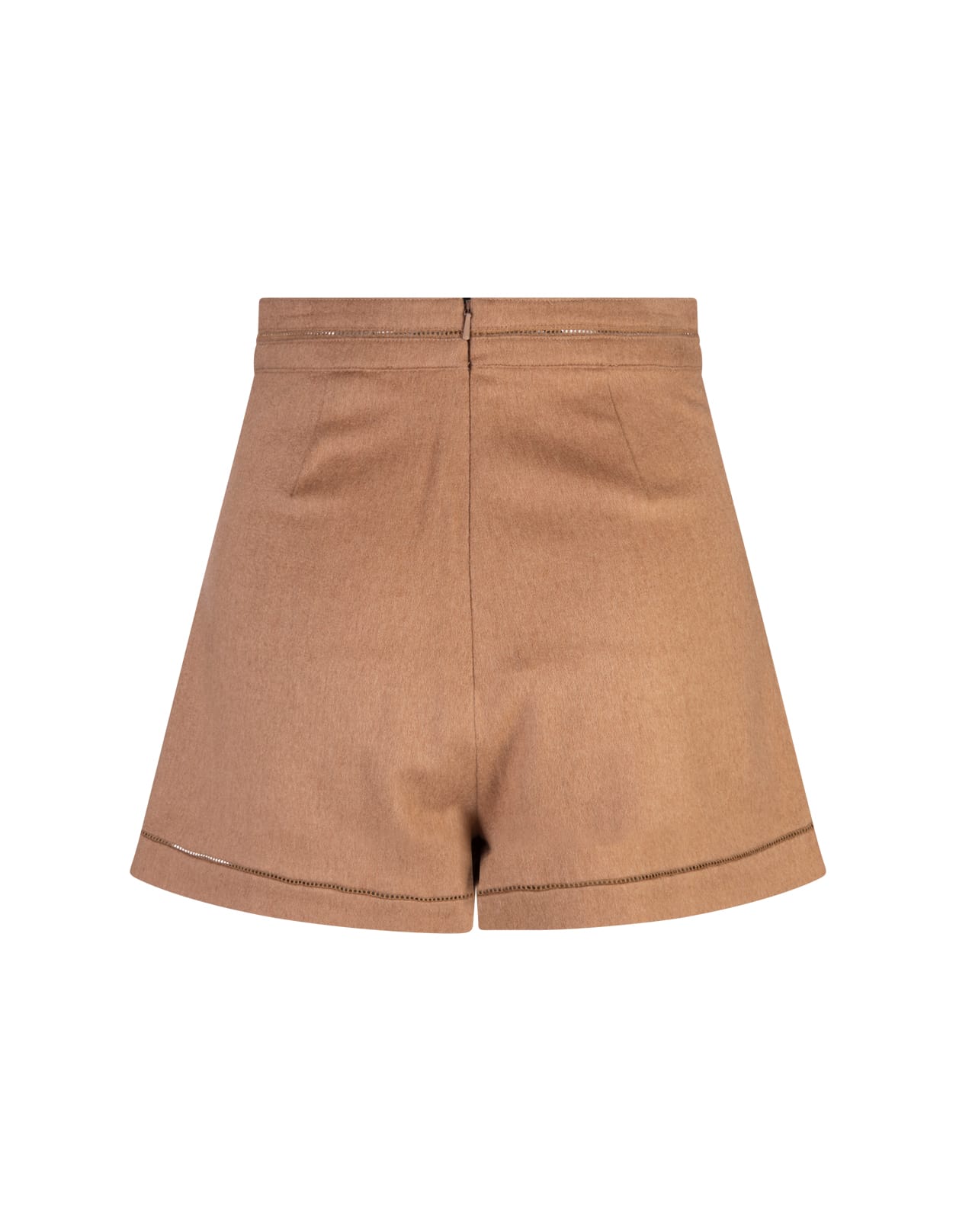Max Mara Adagio High Waist Knitted Shorts In Brown