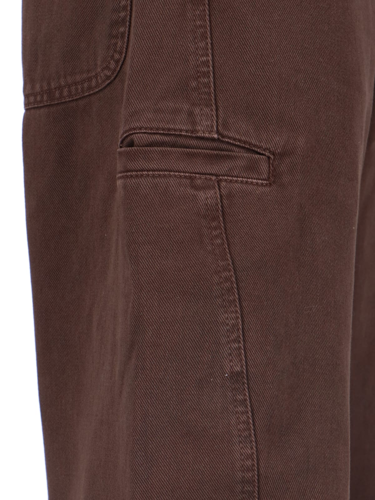 Shop Lemaire Twisted Carpenter Jeans In Brown