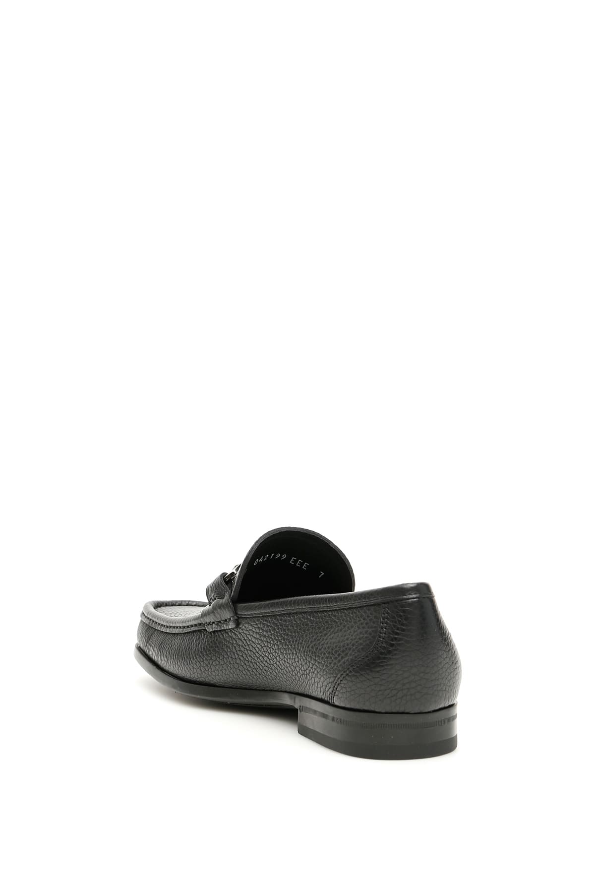 Shop Ferragamo Grandioso Gancini Loafers In Black