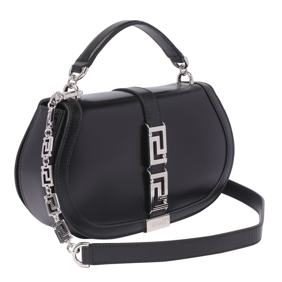 Versace Women's Greca Goddess Leather Crossbody Bag In Black