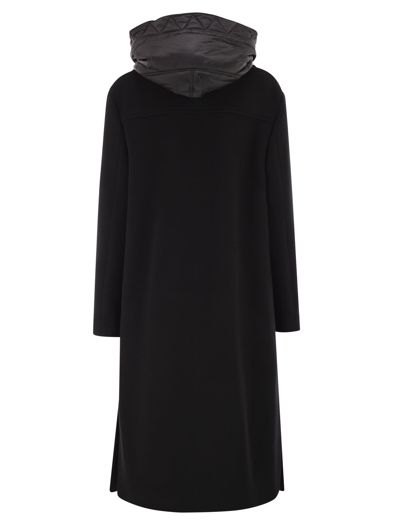 Fay Women Double Front Coat In Wool And Cashmere In Black