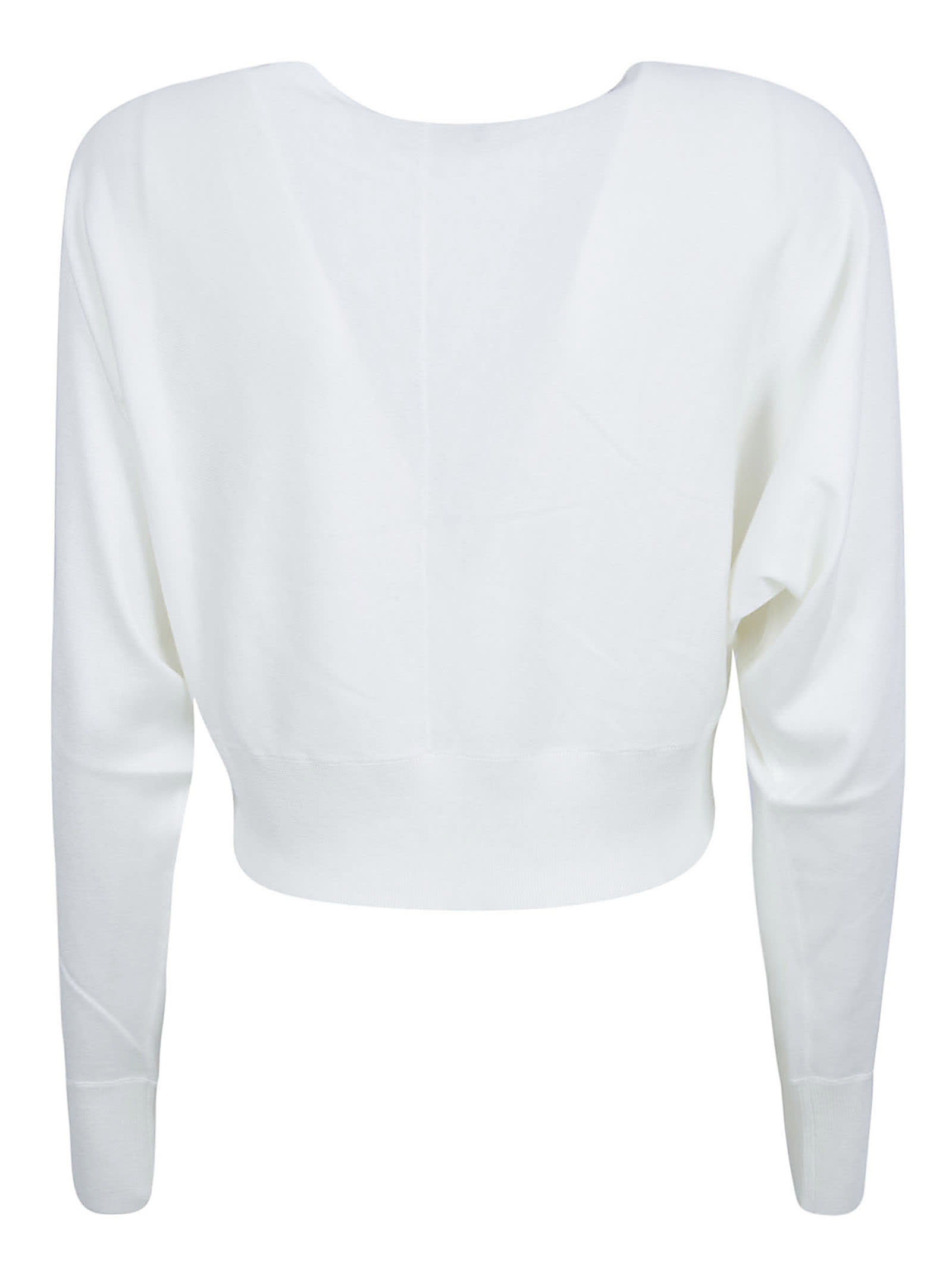 Shop Fabiana Filippi Wrap V-neck Cardigan In White