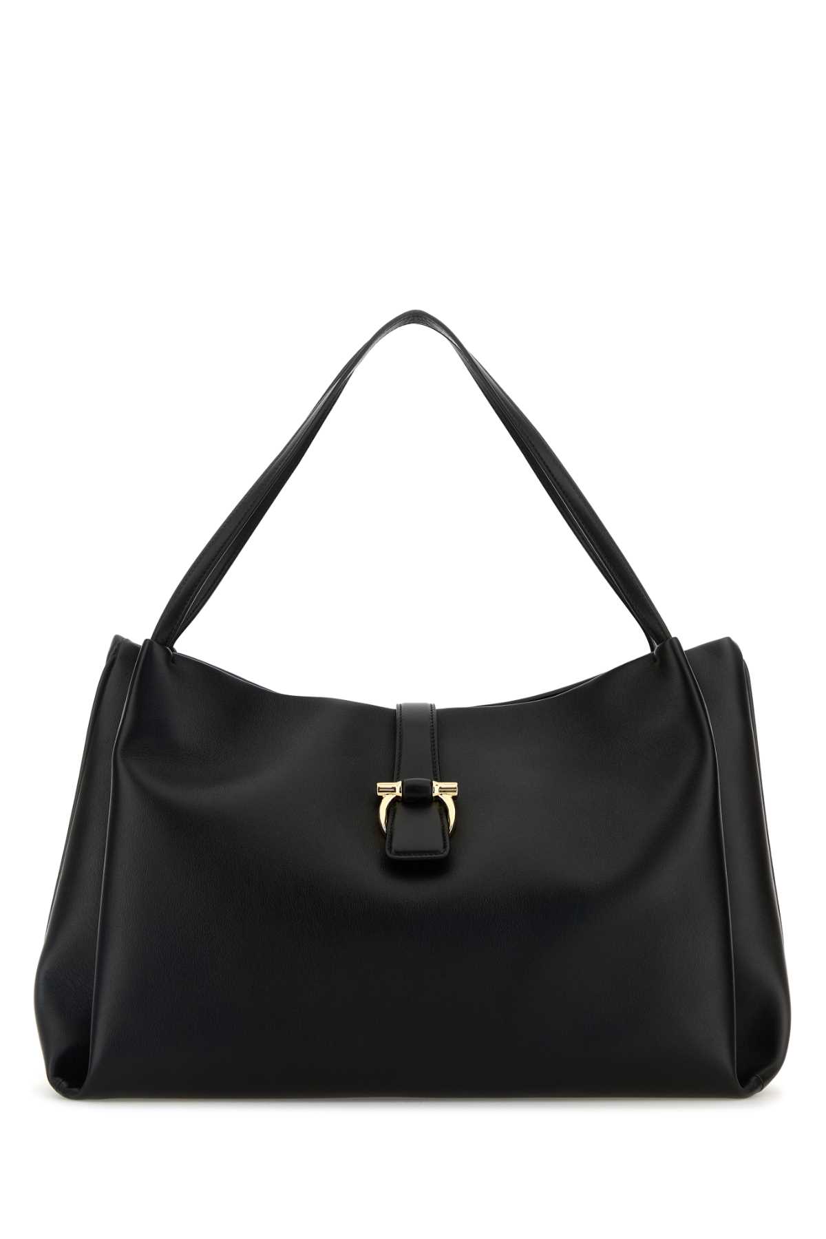 Ferragamo Black Leather Shopping Bag
