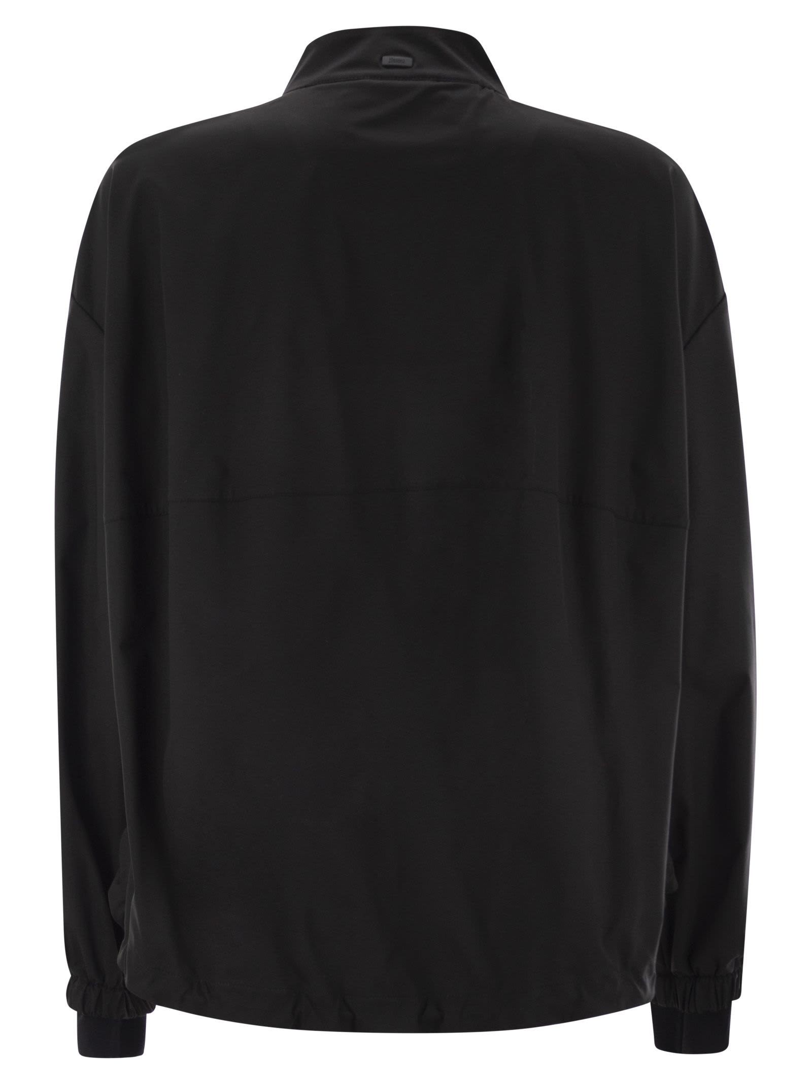 Herno Laminar Bomber Jacket With Zip In Black