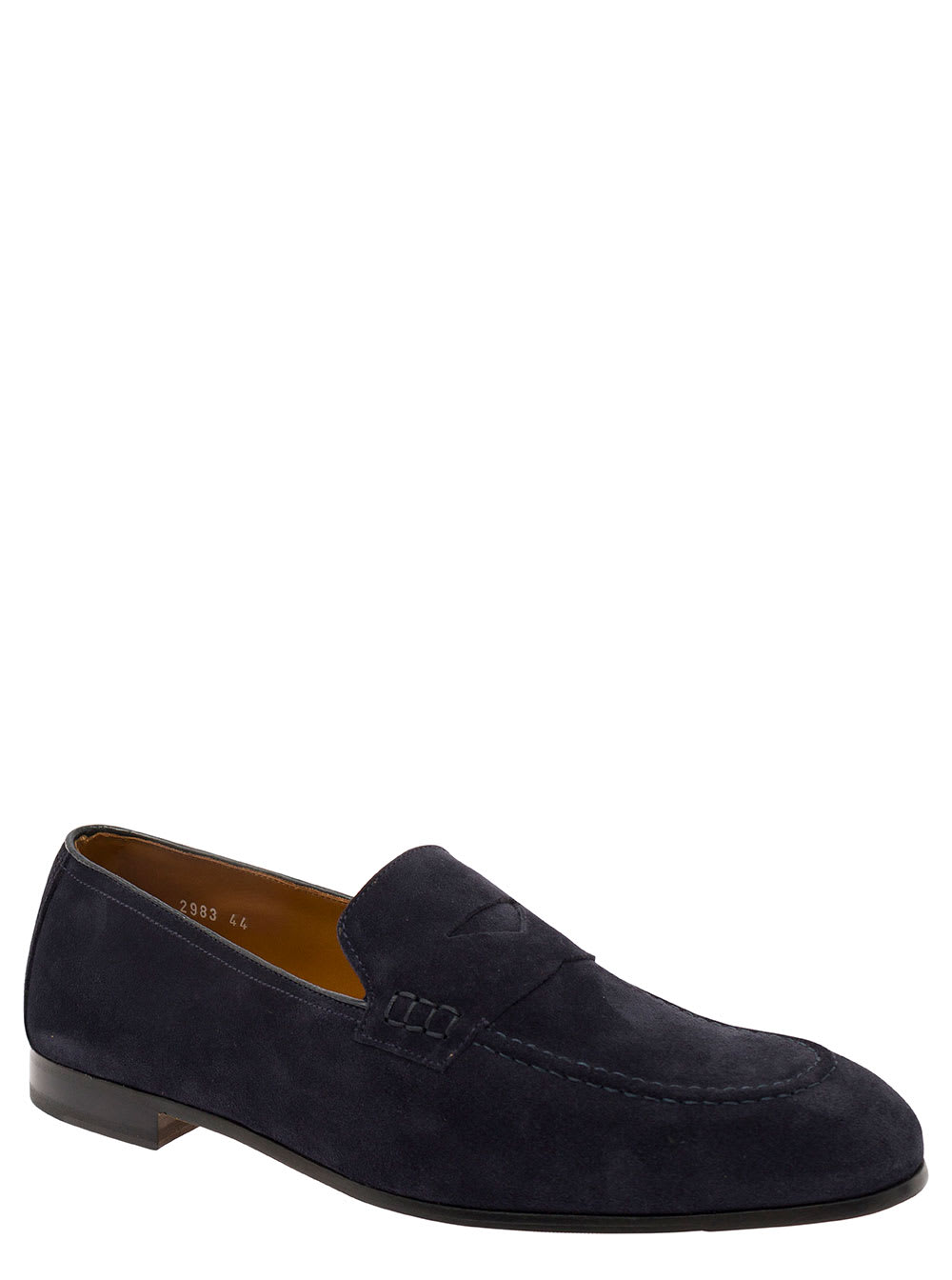 Shop Doucal's Blue Pull-on Loafers In Suede Man