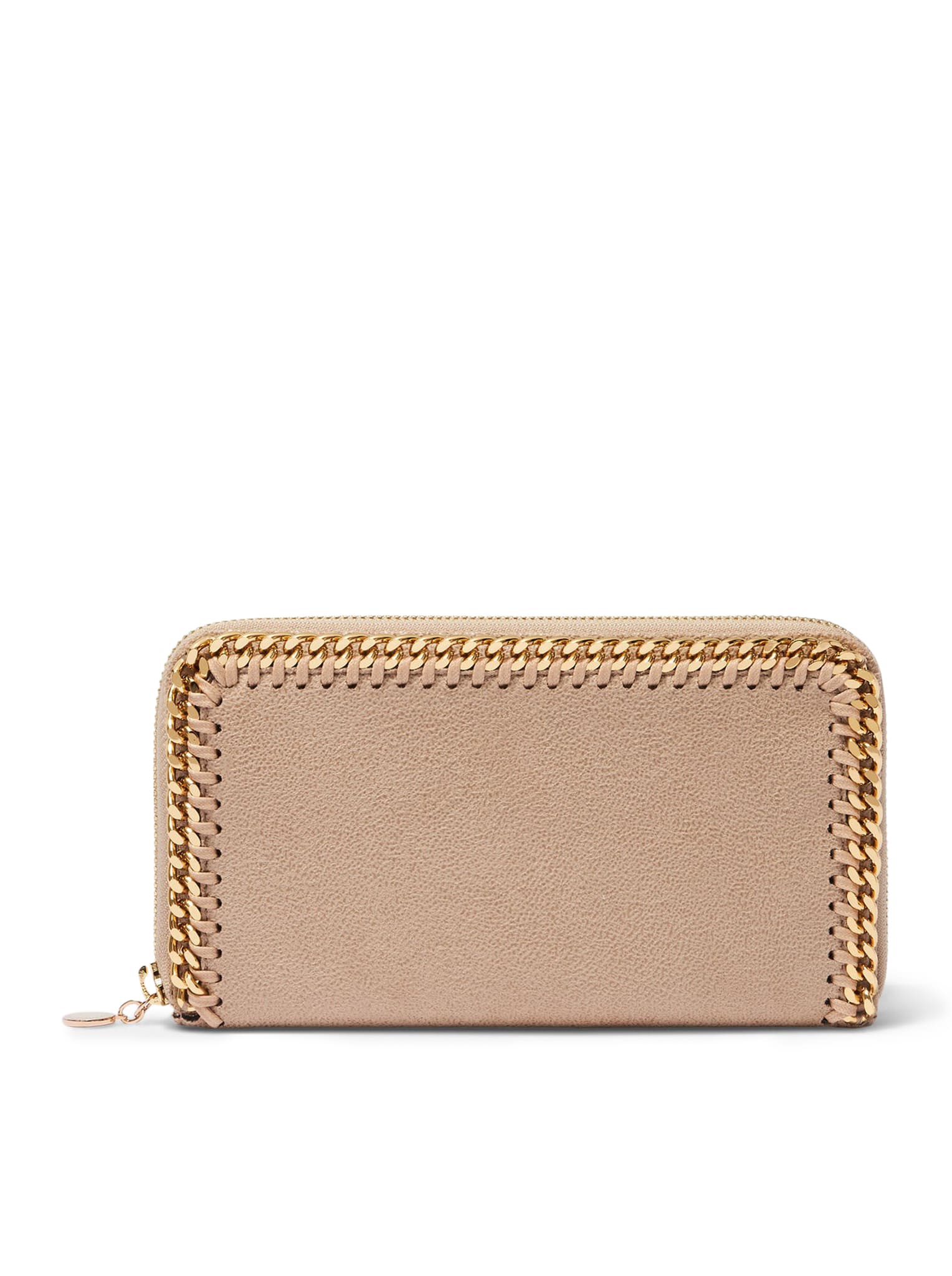 Shop Stella Mccartney Falabella Zipped Continental Wallet In Butter Cream