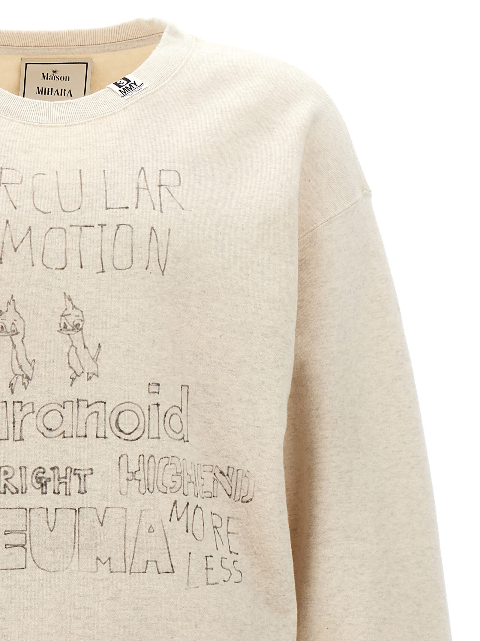 Shop Miharayasuhiro Distressed Print Sweatshirt In White