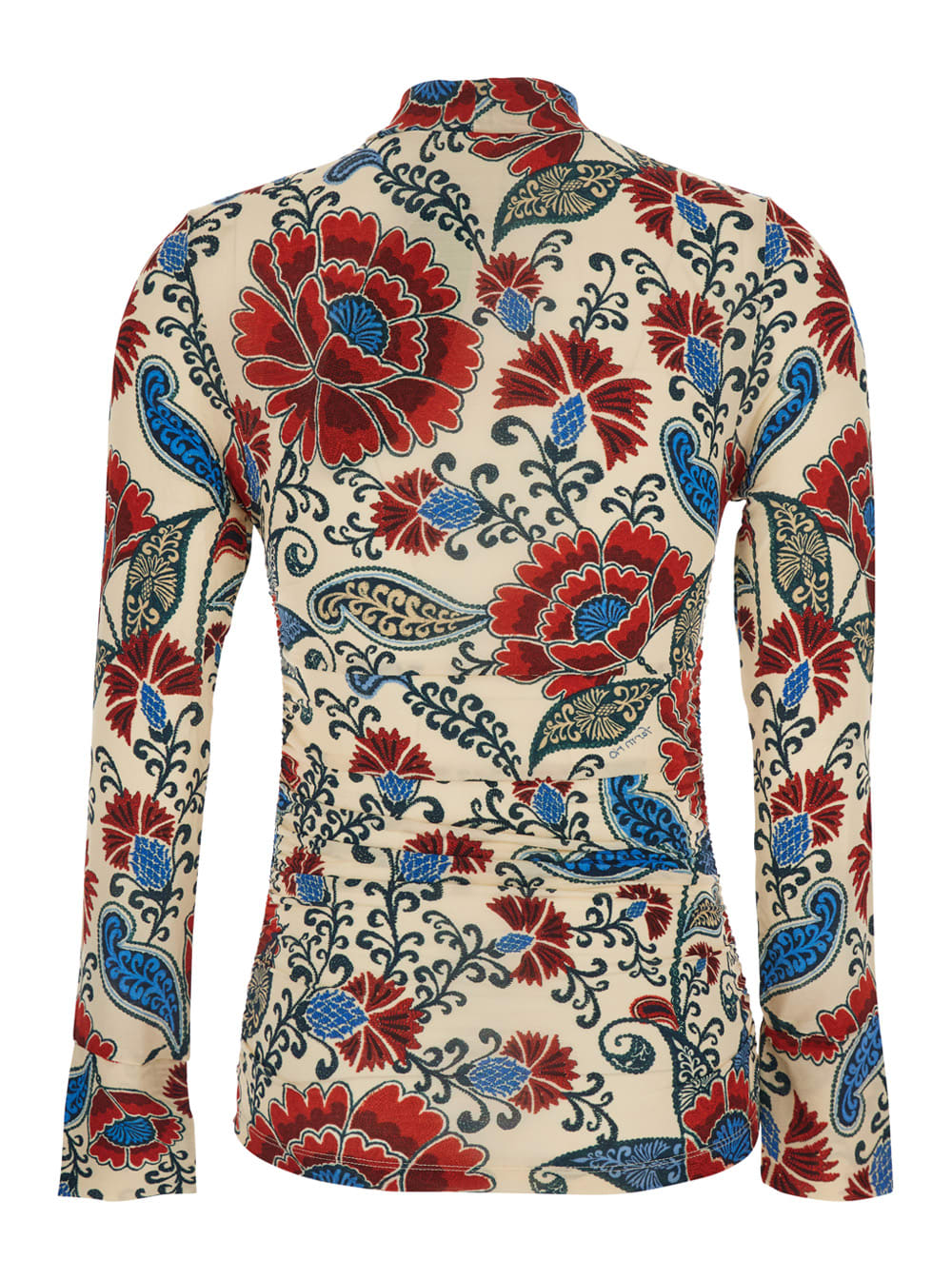 Farm Rio Francesca Sand Jersey Blouse In Multi