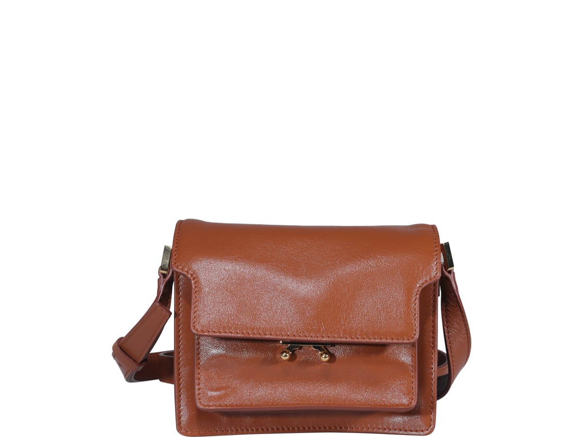 Marni Brown Soft Mini Trunk Bag