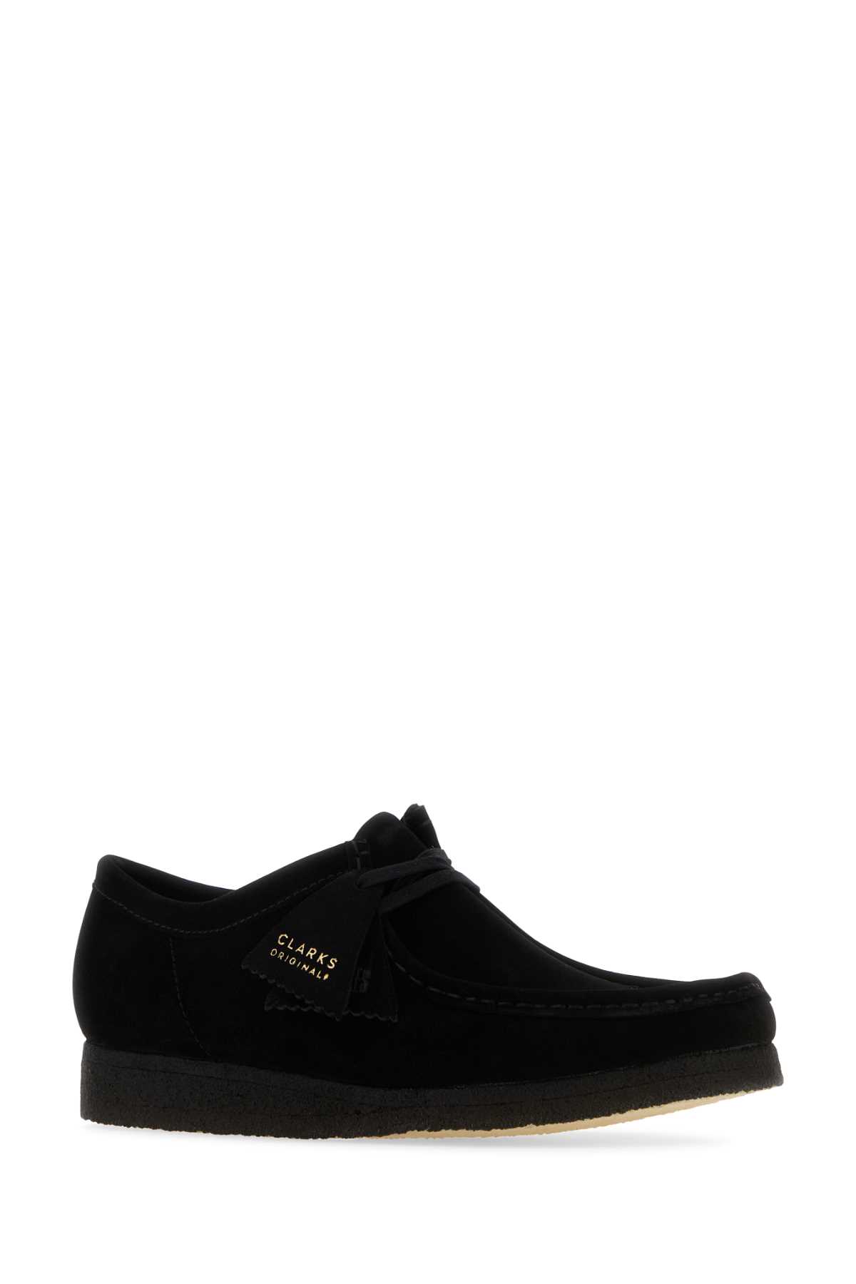 Clarks Black Suede Wallabee Ankle Boots In Blacksde