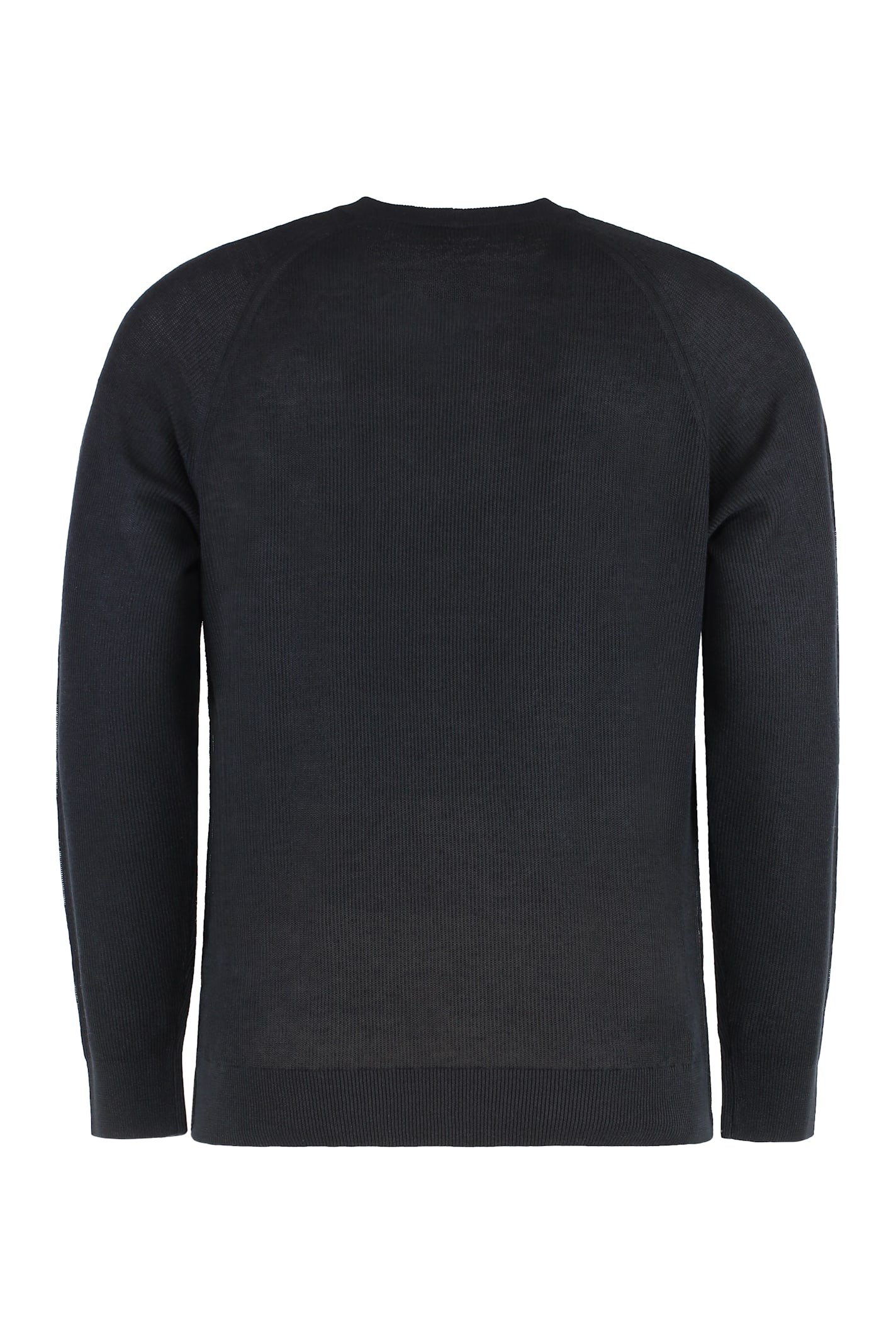 Paolo Pecora Linen-cotton Crew-neck Sweater In Black